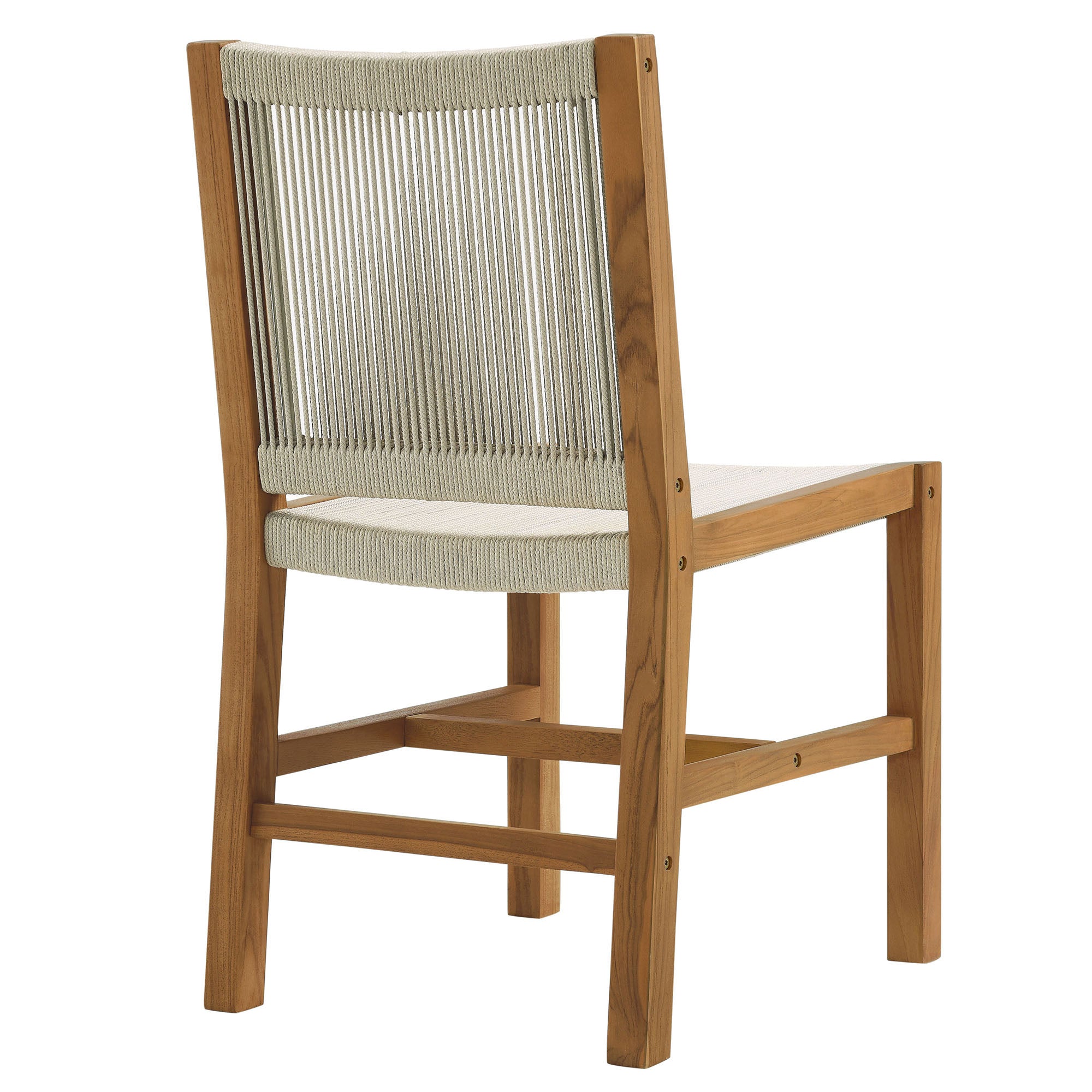 Vienna Outdoor Patio Teak and Rope Armless Dining Chairs Set of 2 by Modway - Best Buy Furniture