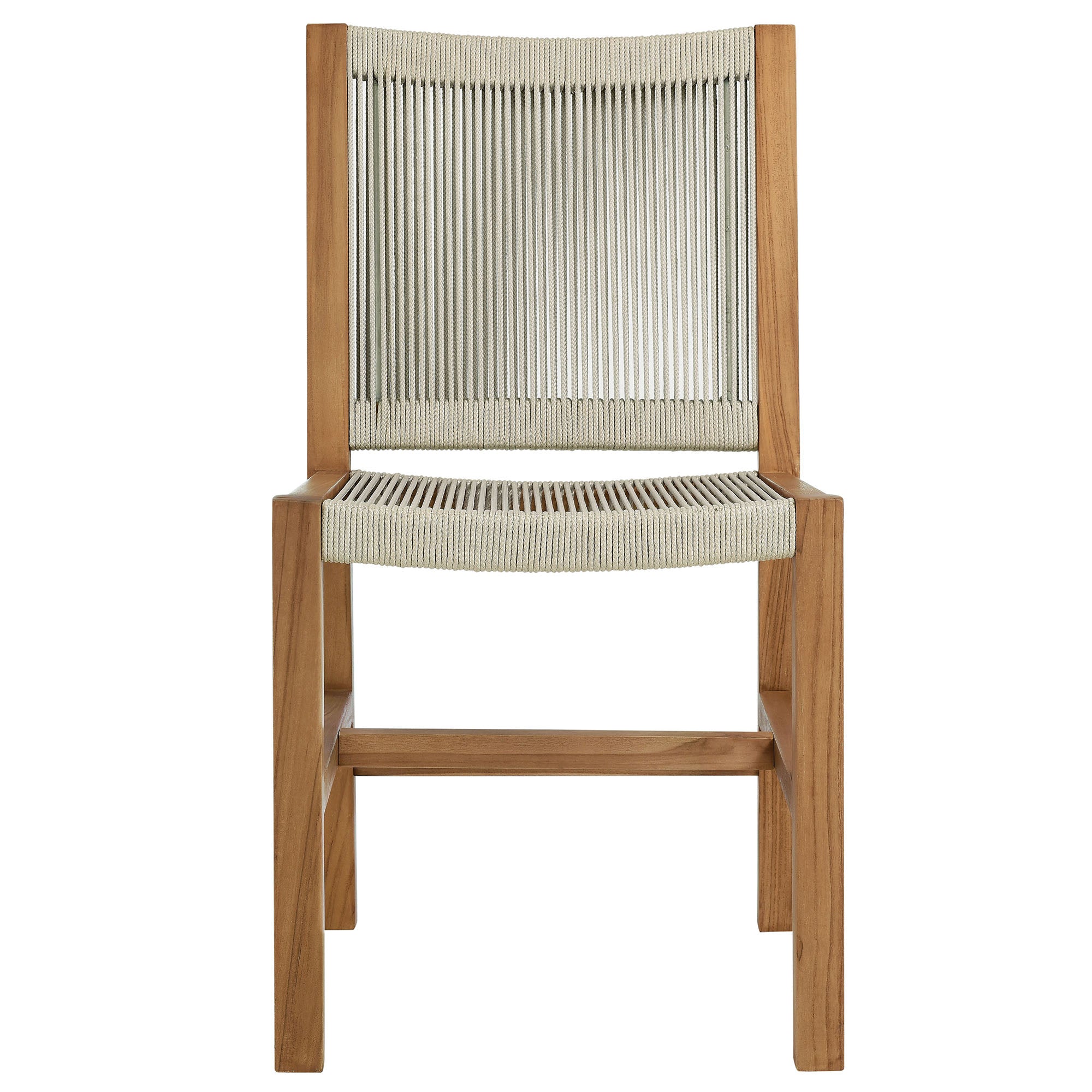 Vienna Outdoor Patio Teak and Rope Armless Dining Chairs Set of 2 by Modway - Best Buy Furniture