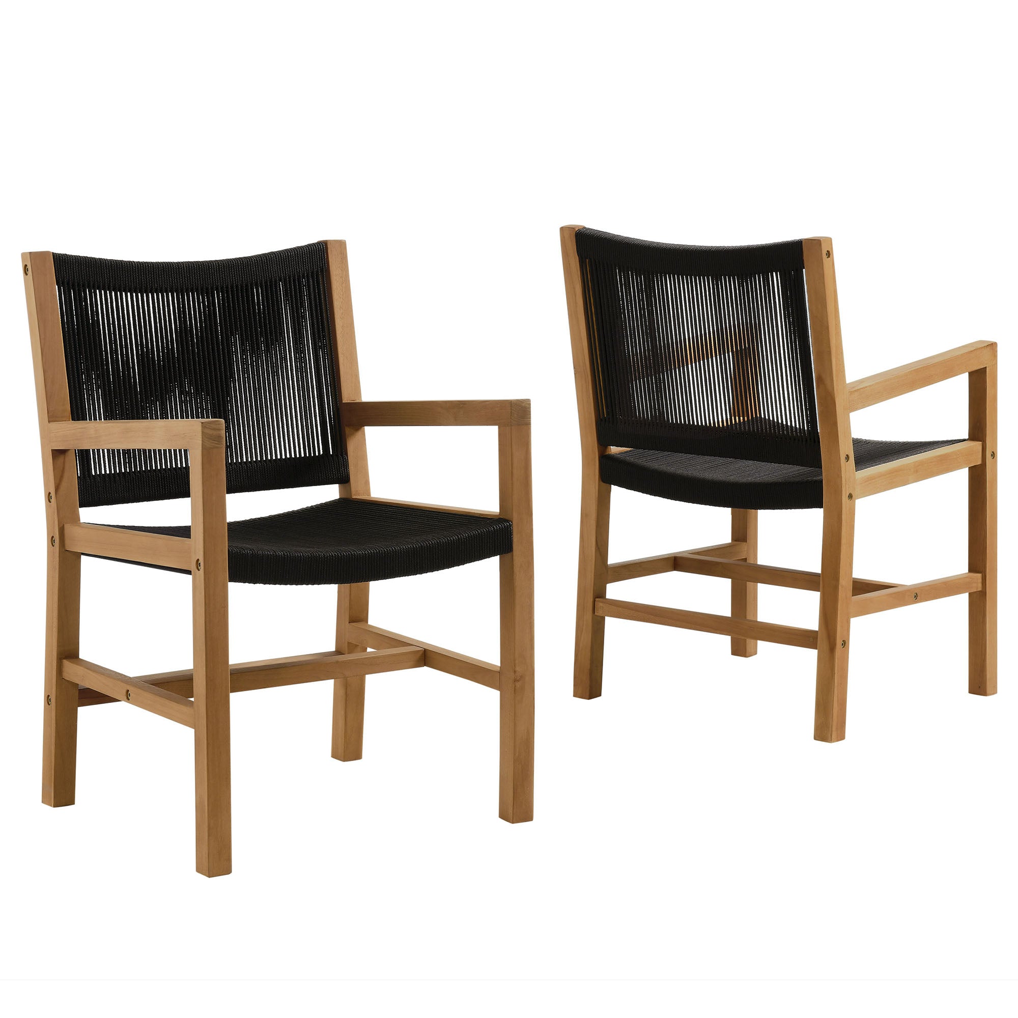 Vienna Outdoor Patio Teak and Rope Dining Armchairs Set of 2 by Modway - Best Buy Furniture