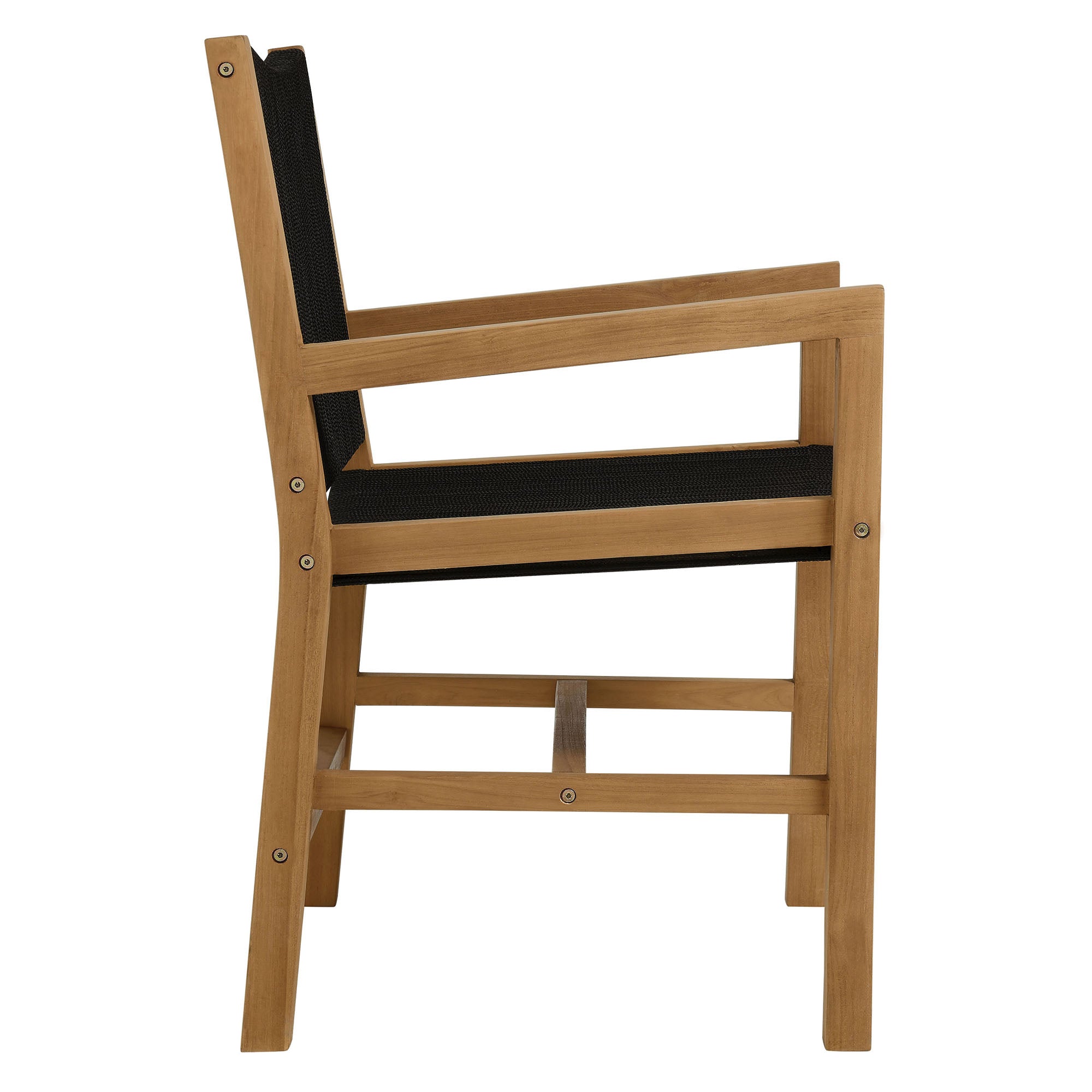 Vienna 3-Piece Outdoor Patio Teak and Rope Armchairs with Folding Side Table by Modway - Best Buy Furniture