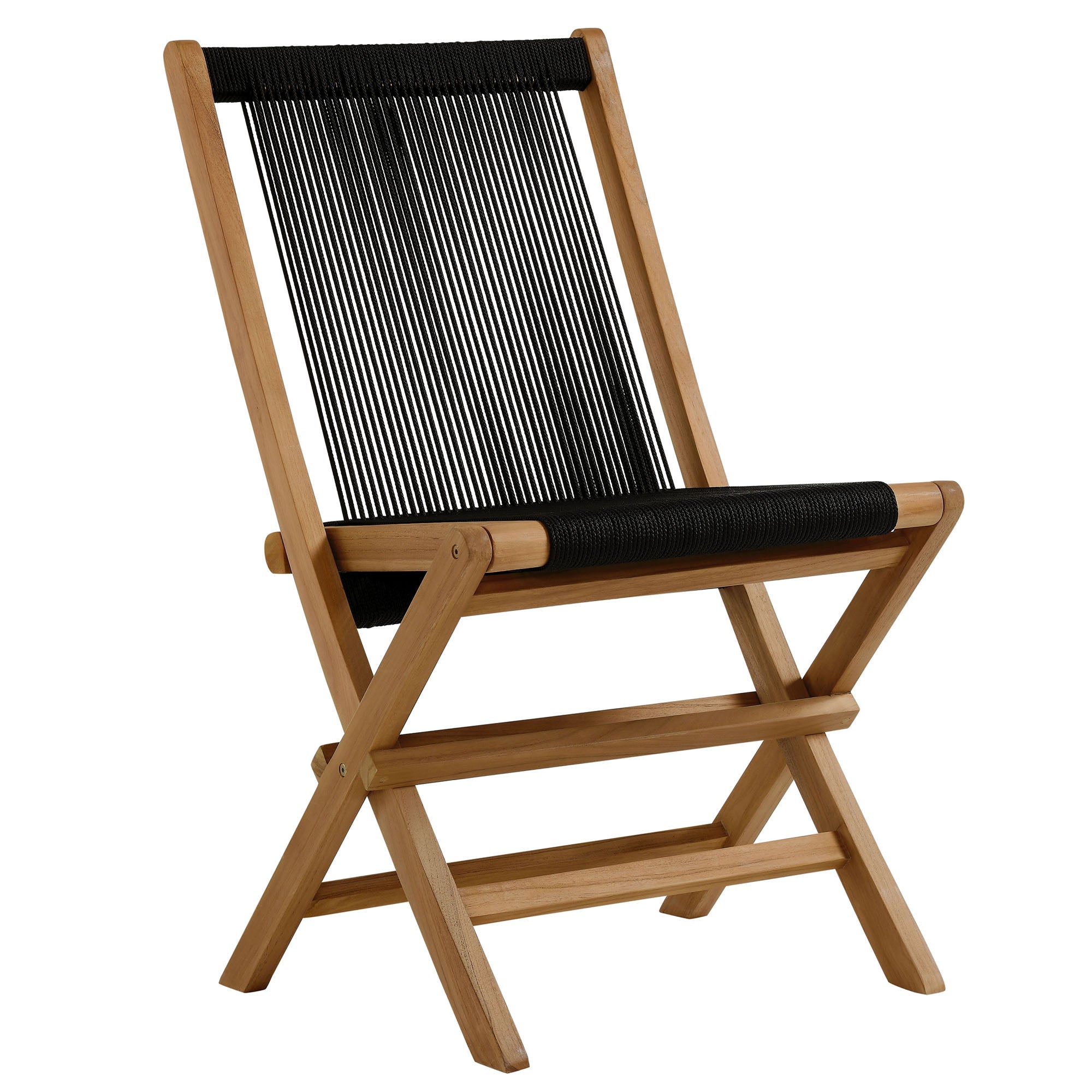 Vienna Outdoor Patio Teak and Rope Folding Chairs Set of 4 by Modway - Best Buy Furniture