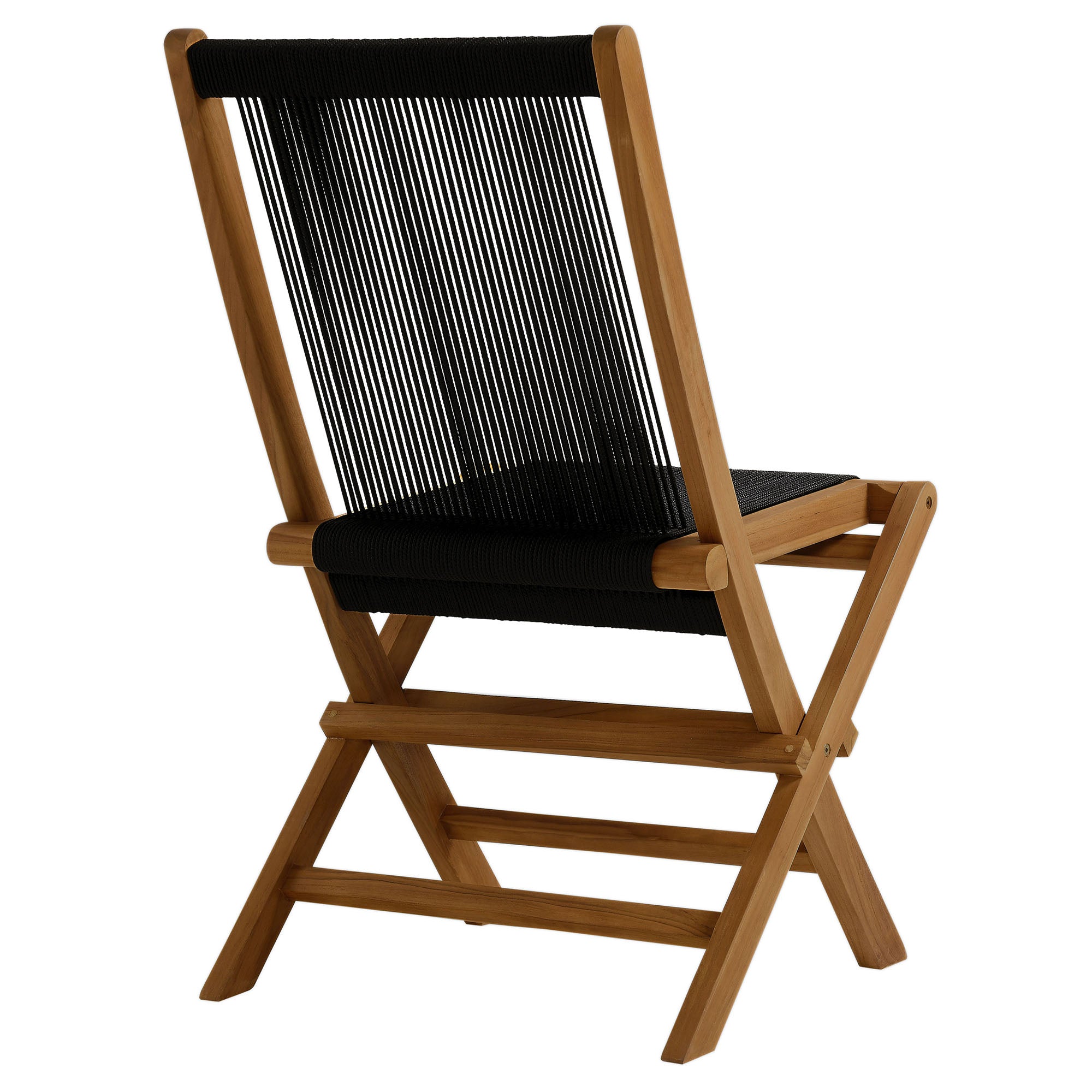 Vienna Outdoor Patio Teak and Rope Folding Chairs Set of 4 by Modway - Best Buy Furniture