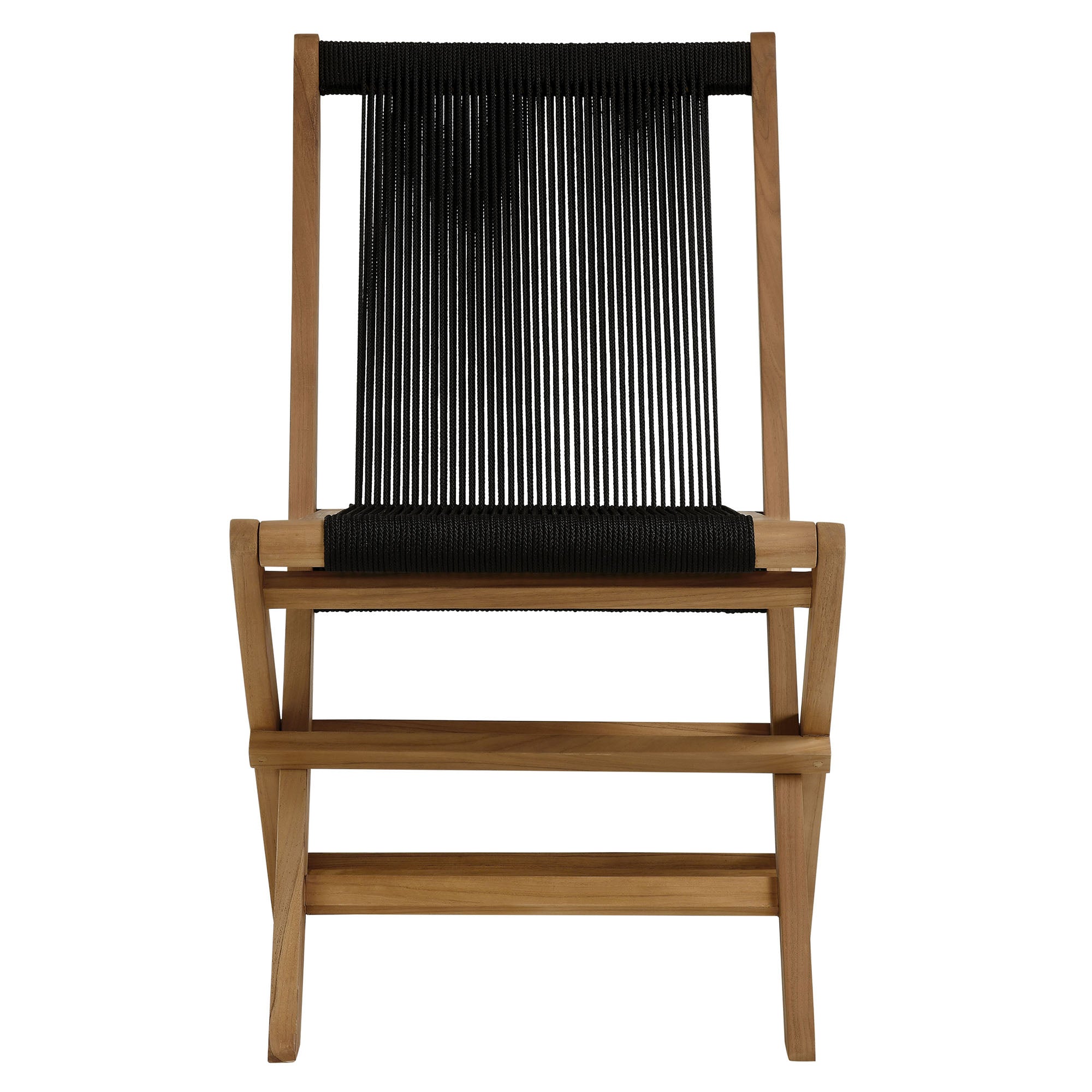 Vienna Outdoor Patio Teak and Rope Folding Chairs Set of 4 by Modway - Best Buy Furniture