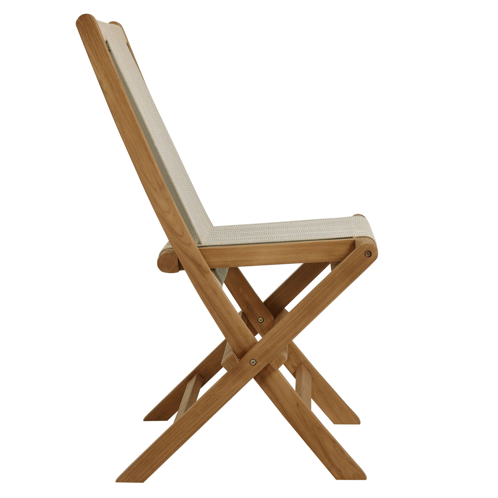 Vienna Outdoor Patio Teak and Rope Folding Chairs Set of 4 by Modway - Best Buy Furniture