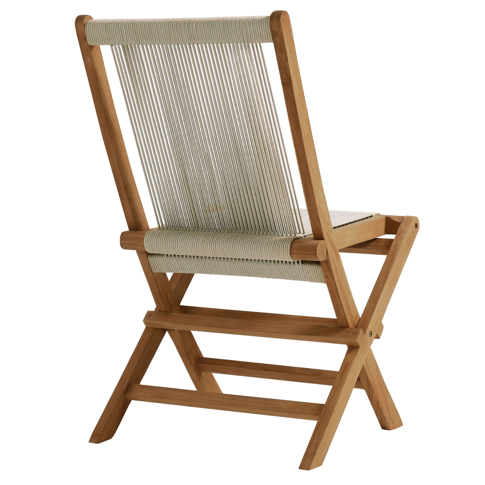 Vienna Outdoor Patio Teak and Rope Folding Chairs Set of 4 by Modway - Best Buy Furniture