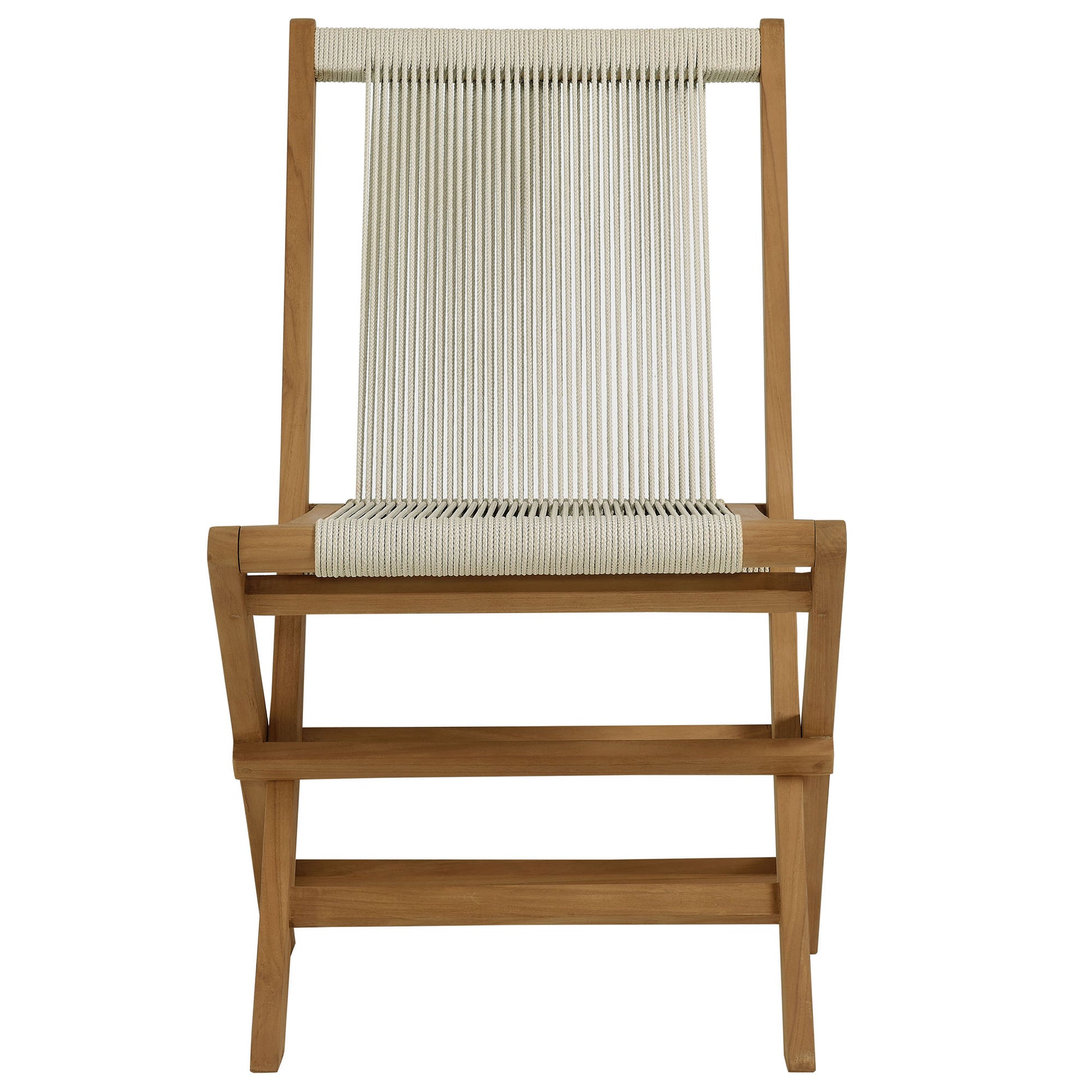 Vienna Outdoor Patio Teak and Rope Folding Chairs Set of 4 by Modway - Best Buy Furniture