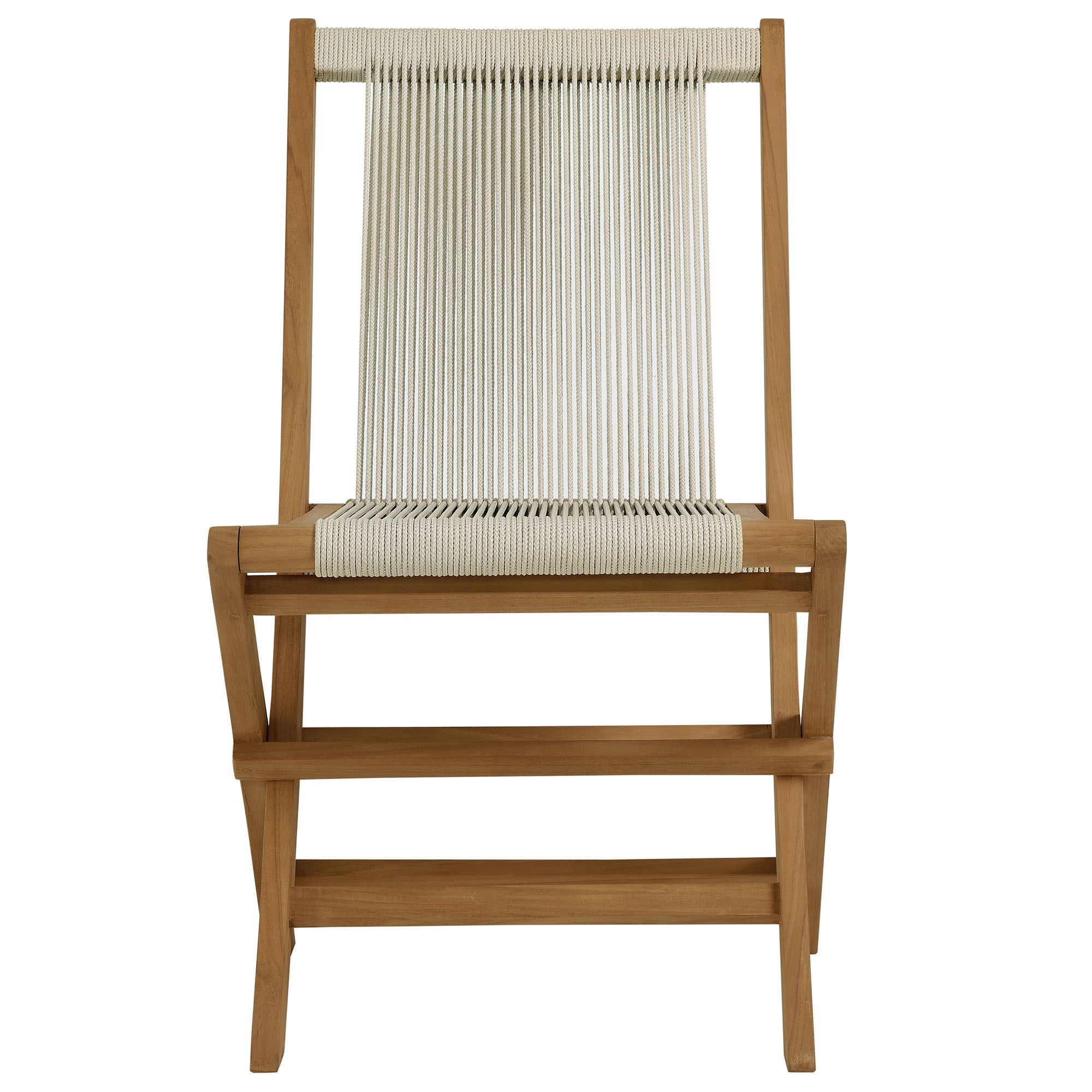 Vienna Outdoor Patio Teak and Rope Folding Chairs Set of 4 by Modway - Best Buy Furniture