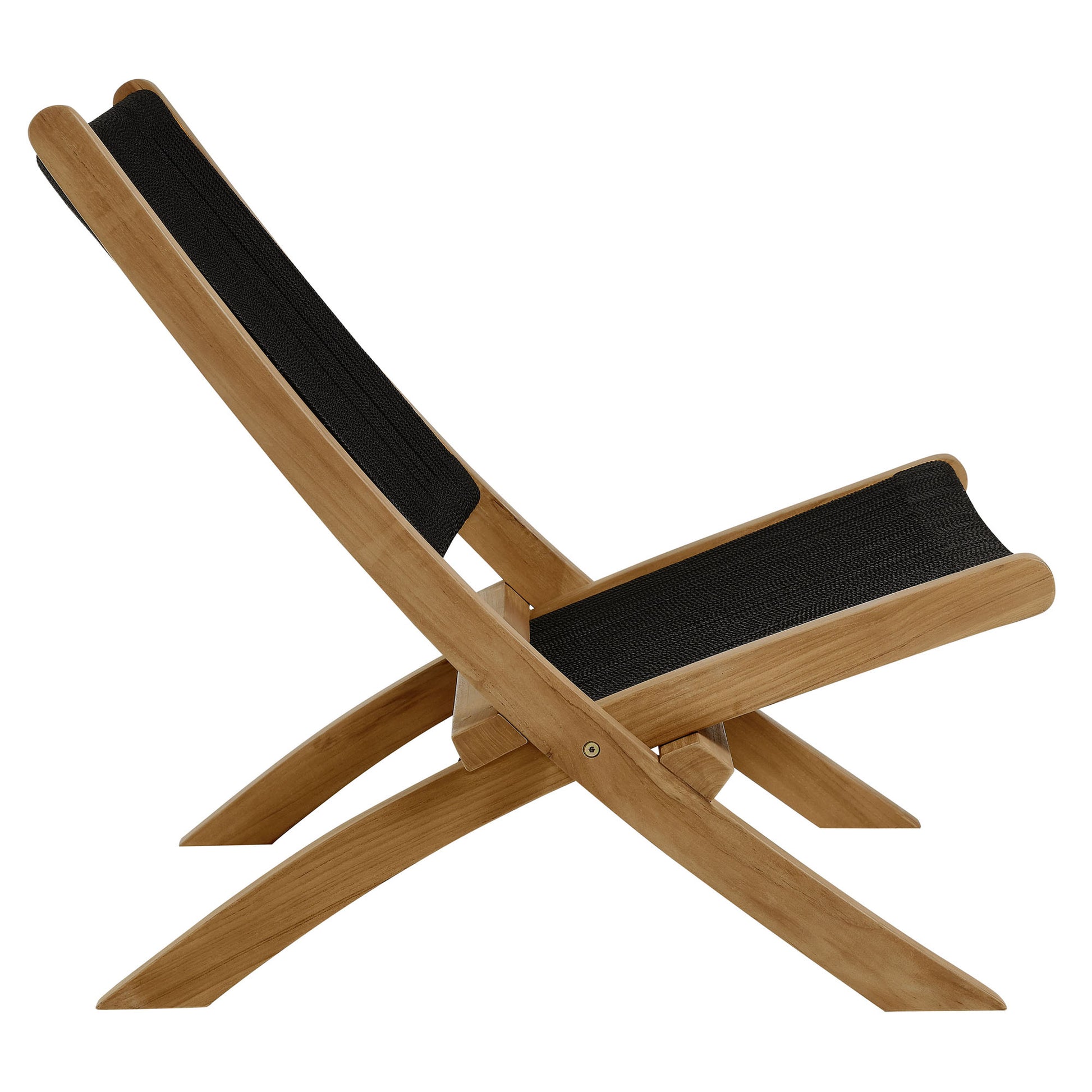 Vienna Outdoor Patio Teak and Rope Folding Accent Lounge Chair by Modway - Best Buy Furniture