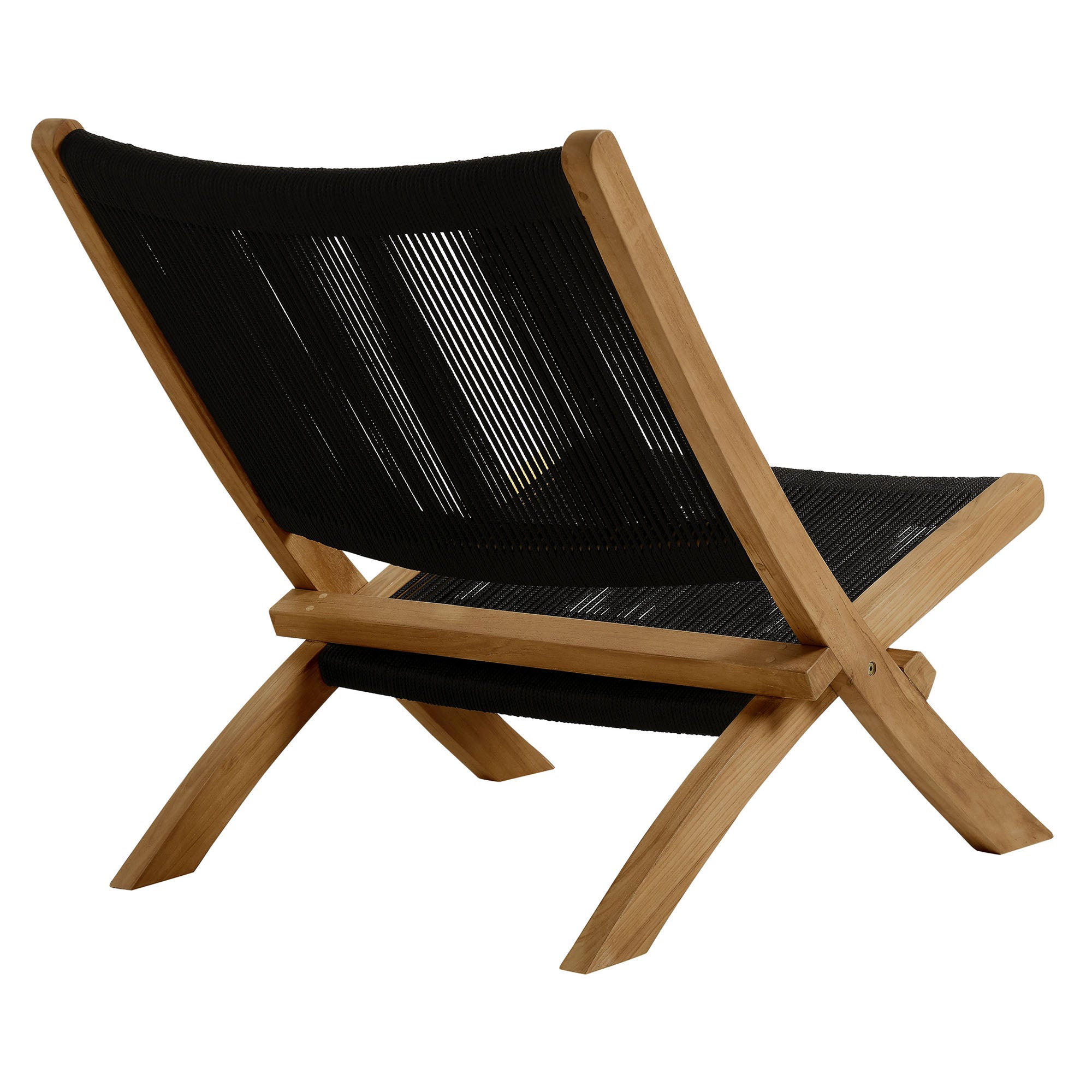 Vienna Outdoor Patio Teak and Rope Folding Accent Lounge Chair by Modway - Best Buy Furniture