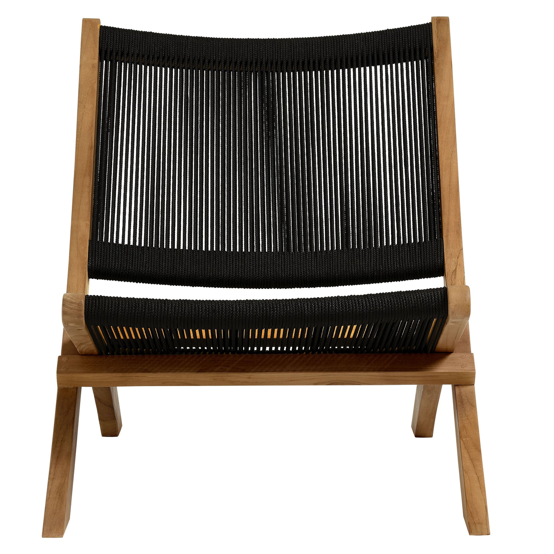 Vienna Outdoor Patio Teak and Rope Folding Accent Lounge Chair by Modway - Best Buy Furniture