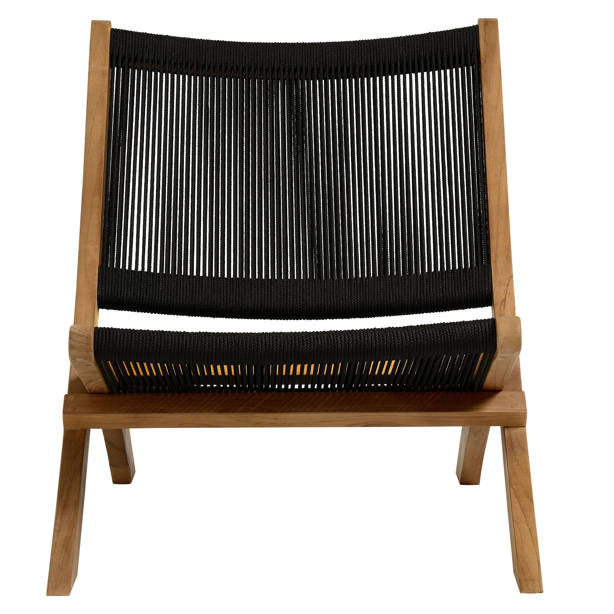 Vienna Outdoor Patio Teak and Rope Folding Accent Lounge Chair by Modway - Best Buy Furniture
