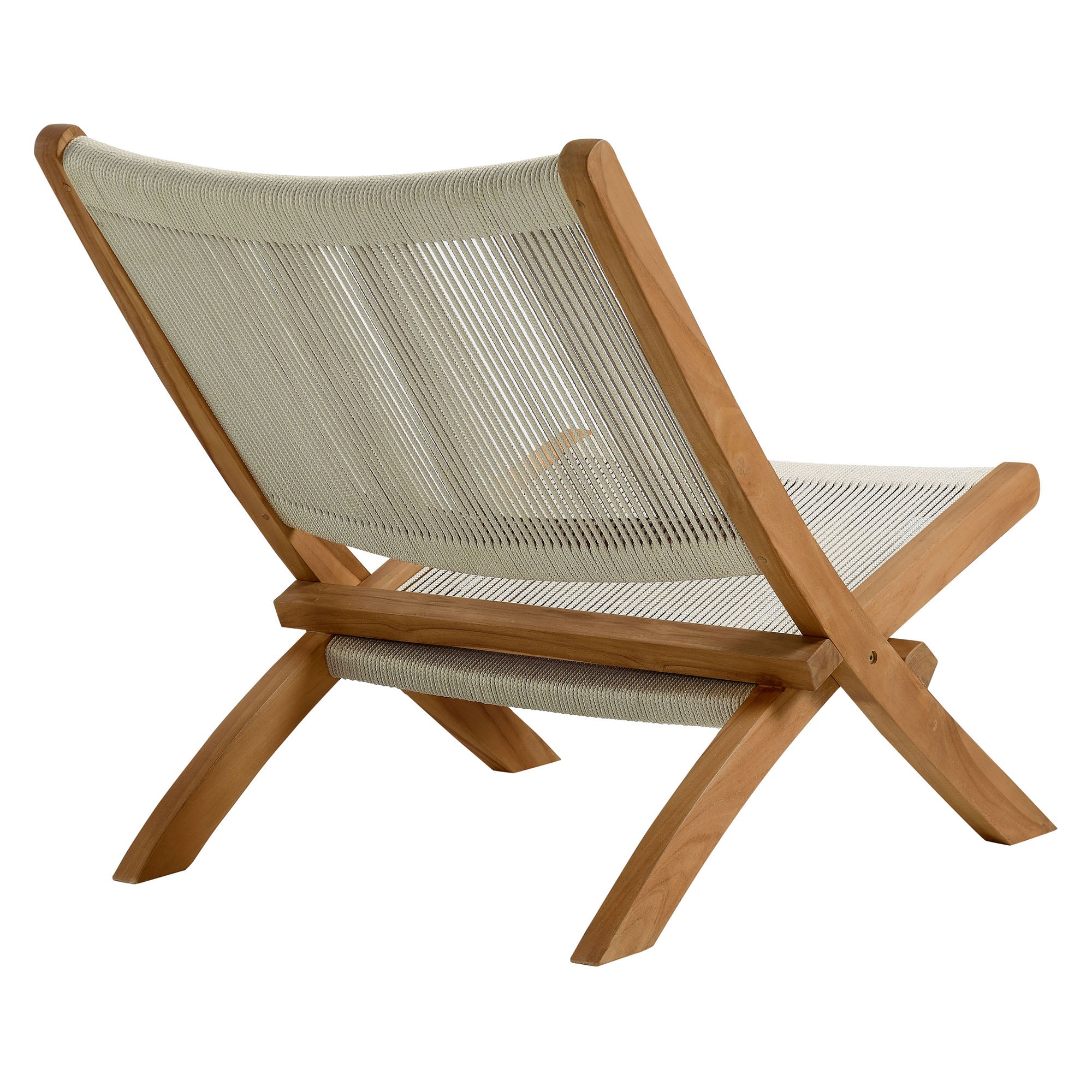 Vienna Outdoor Patio Teak and Rope Folding Accent Lounge Chair by Modway - Best Buy Furniture