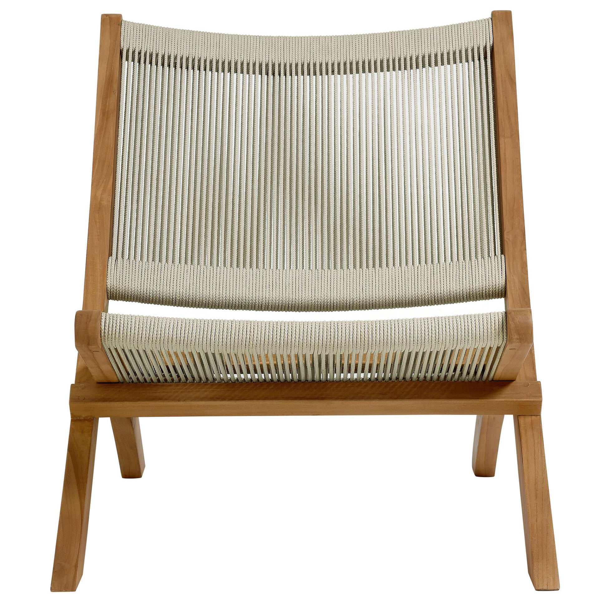 Vienna Outdoor Patio Teak and Rope Folding Accent Lounge Chair by Modway - Best Buy Furniture