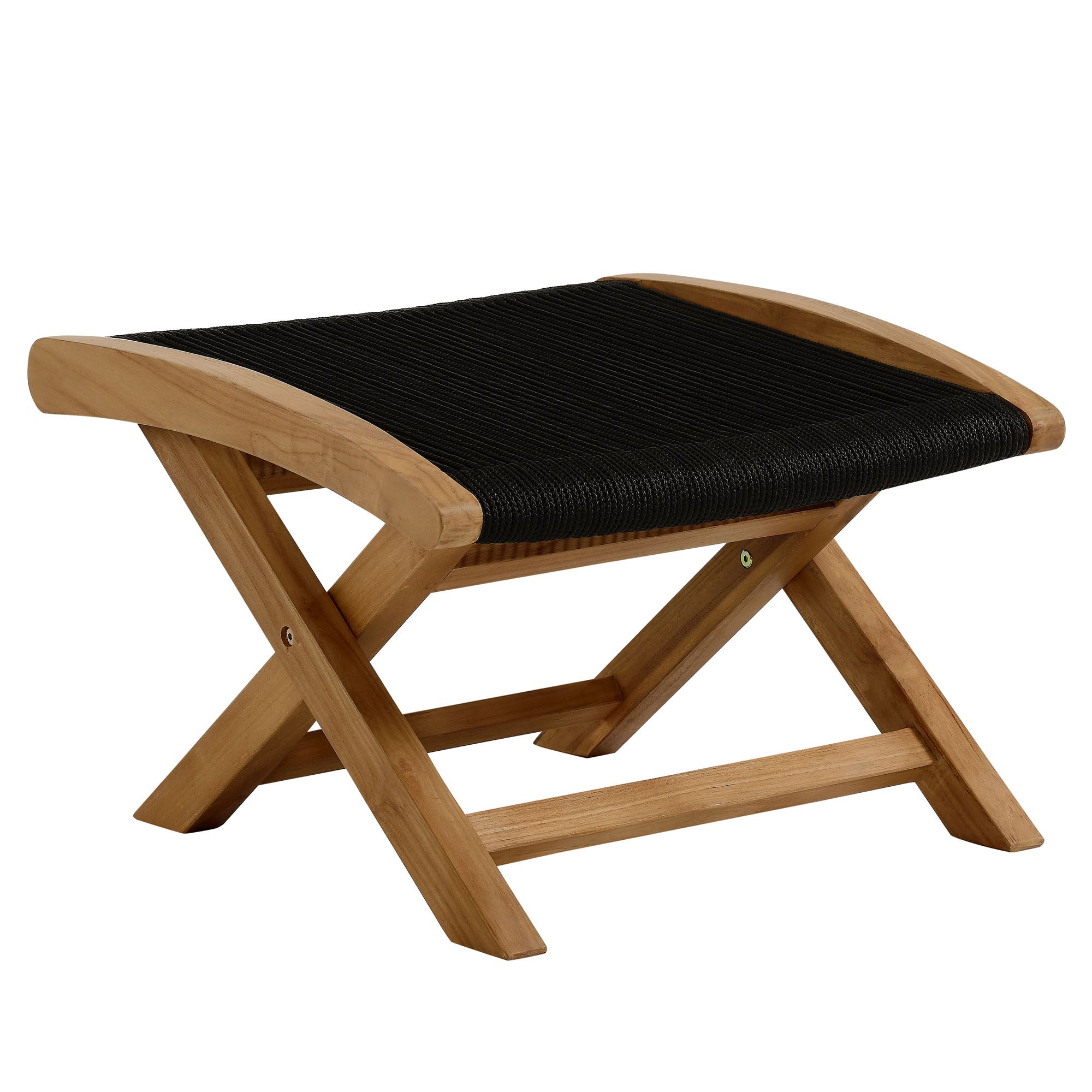 Vienna Outdoor Patio Teak and Rope Folding Ottoman by Modway - Best Buy Furniture