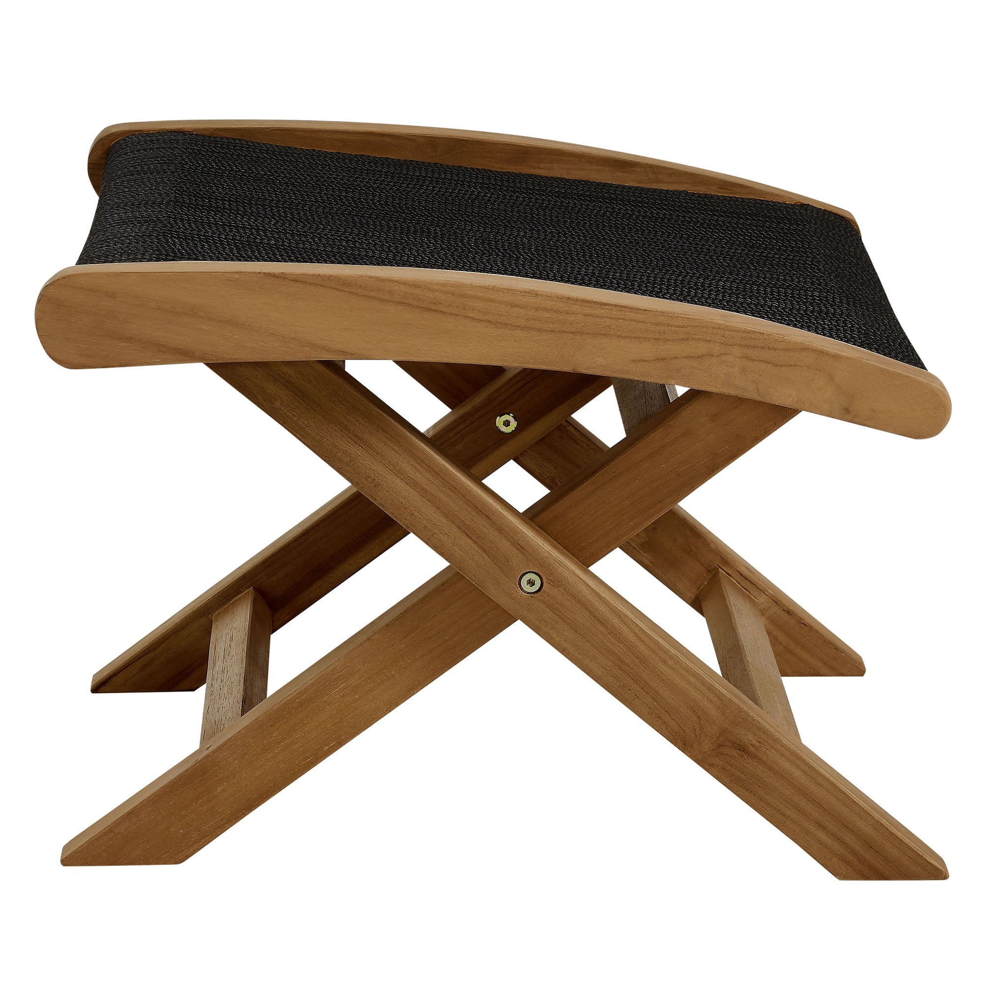 Vienna Outdoor Patio Teak and Rope Folding Ottoman by Modway - Best Buy Furniture