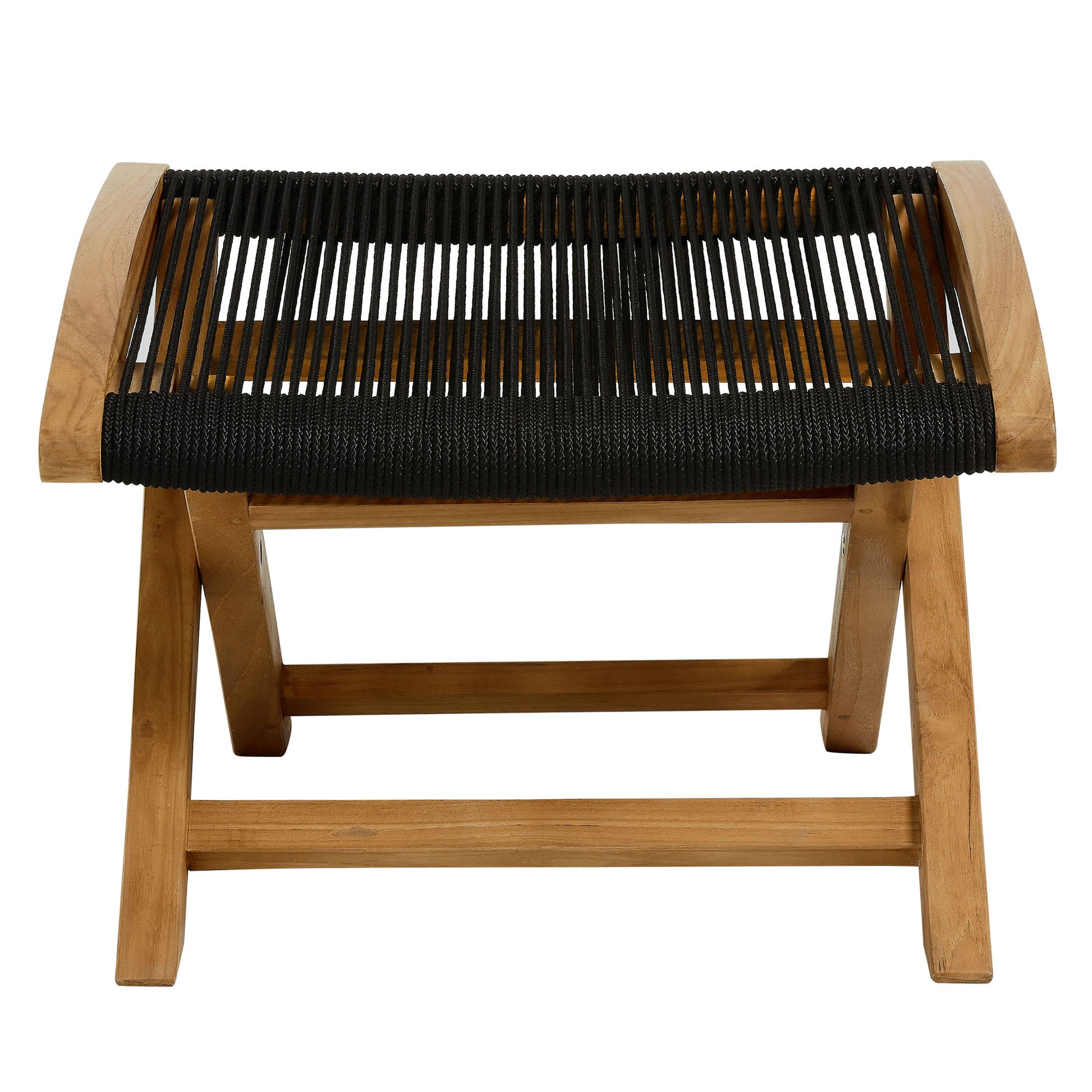 Vienna Outdoor Patio Teak and Rope Folding Ottoman by Modway - Best Buy Furniture