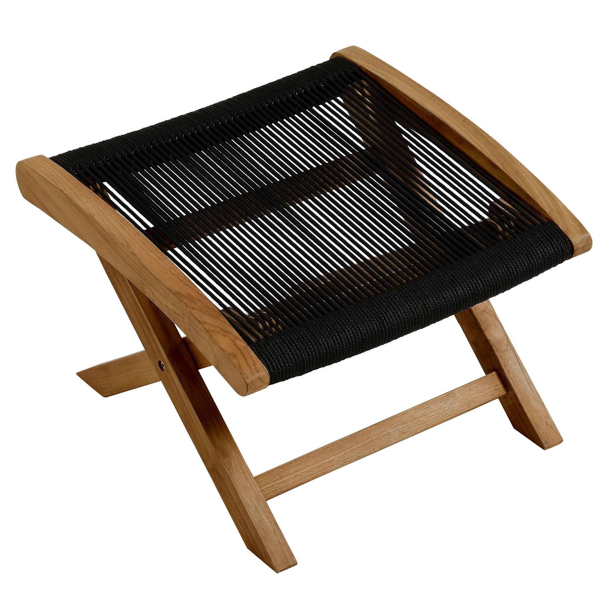 Vienna Outdoor Patio Teak and Rope Folding Ottoman by Modway - Best Buy Furniture