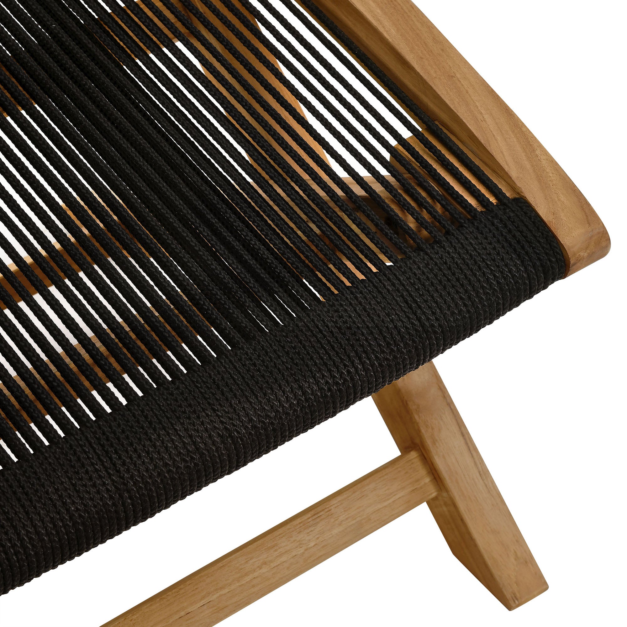 Vienna Outdoor Patio Teak and Rope Folding Ottoman by Modway - Best Buy Furniture