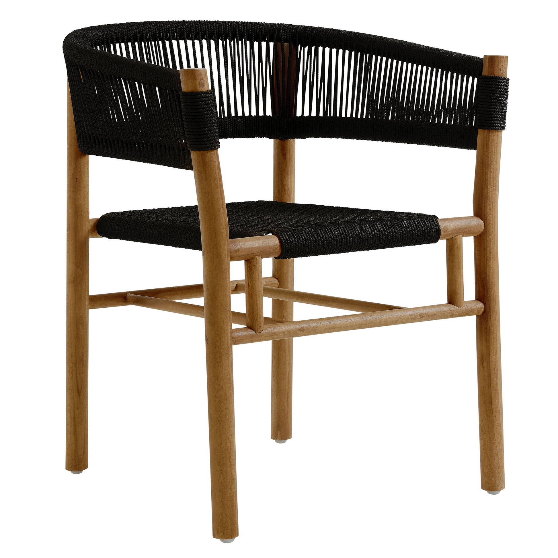 Vienna 7-Piece Outdoor Patio Teak and Rope Dining Set with Curved-Back Armchairs by Modway - Best Buy Furniture