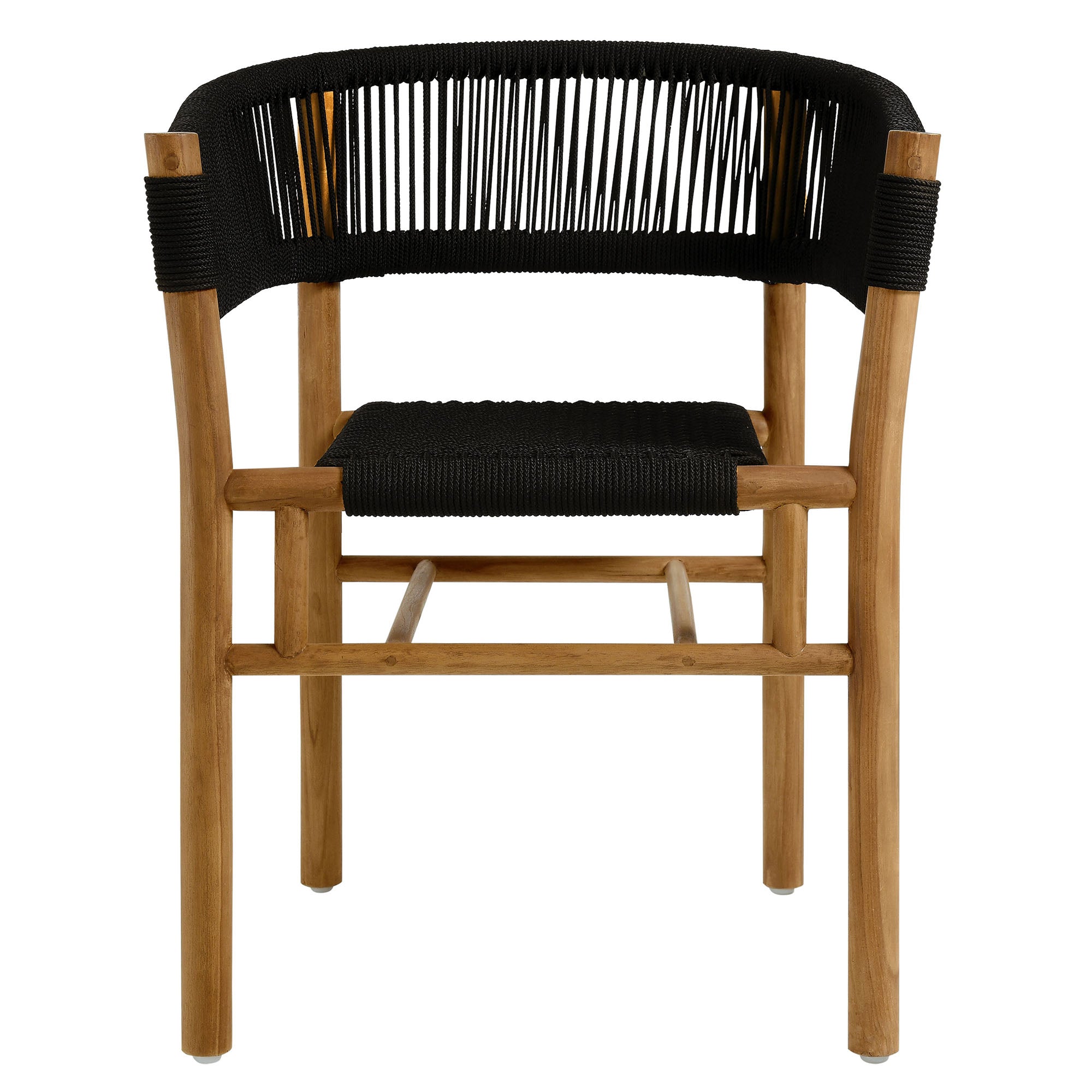 Vienna Outdoor Patio Teak and Rope Curved-Back Dining Armchairs Set of 2 by Modway - Best Buy Furniture