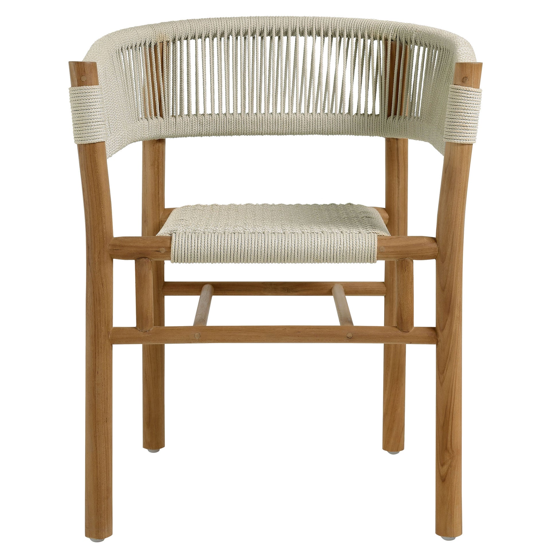 Vienna Outdoor Patio Teak and Rope Curved-Back Dining Armchairs Set of 2 by Modway - Best Buy Furniture