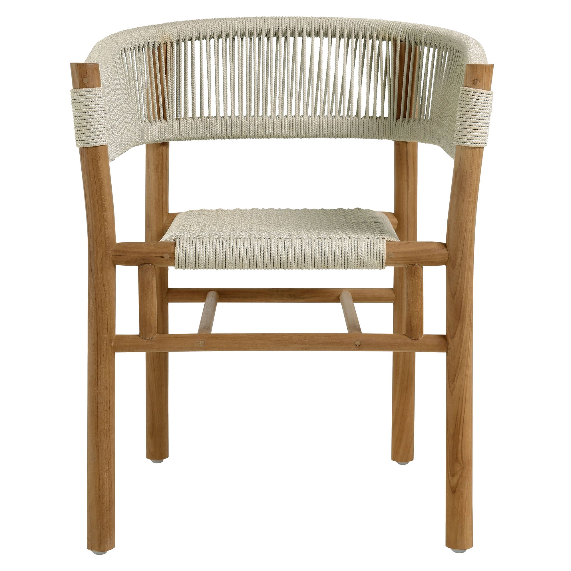 Vienna Outdoor Patio Teak and Rope Curved-Back Dining Armchairs Set of 2 by Modway - Best Buy Furniture