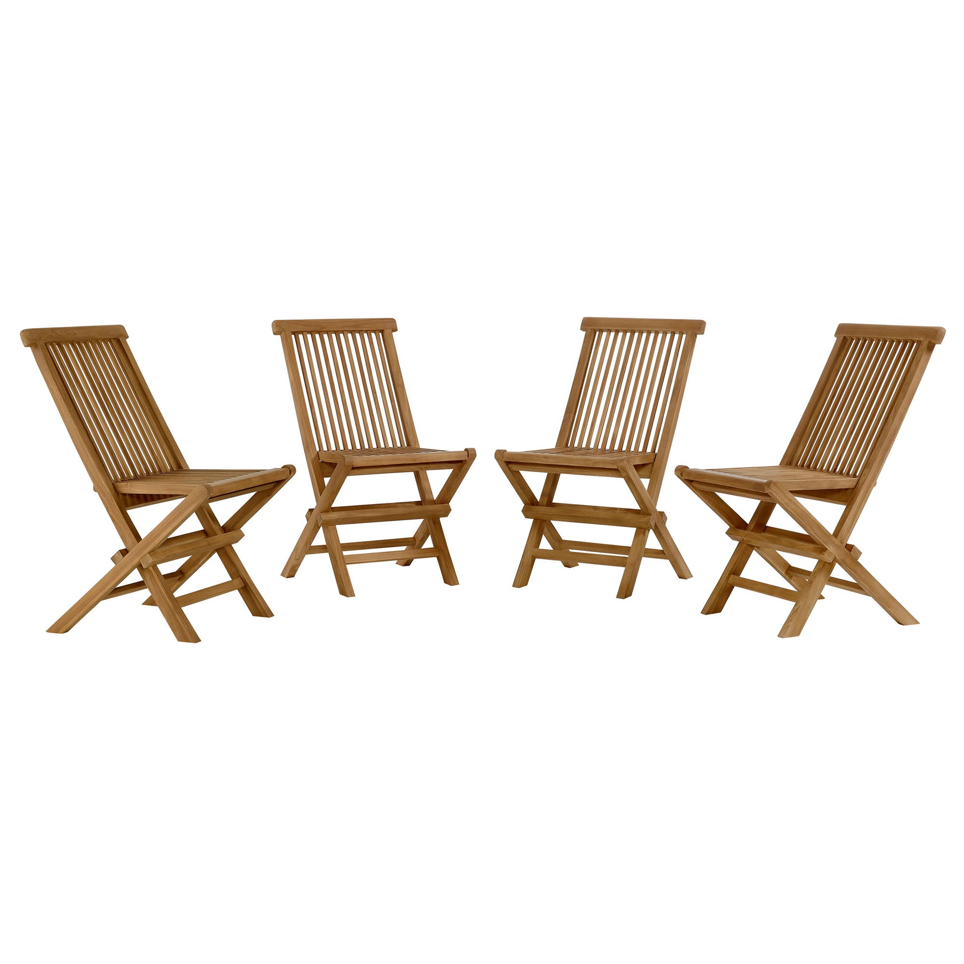 Vienna Outdoor Patio Teak Wood Folding Dining Chairs Set of 4 by Modway - Best Buy Furniture