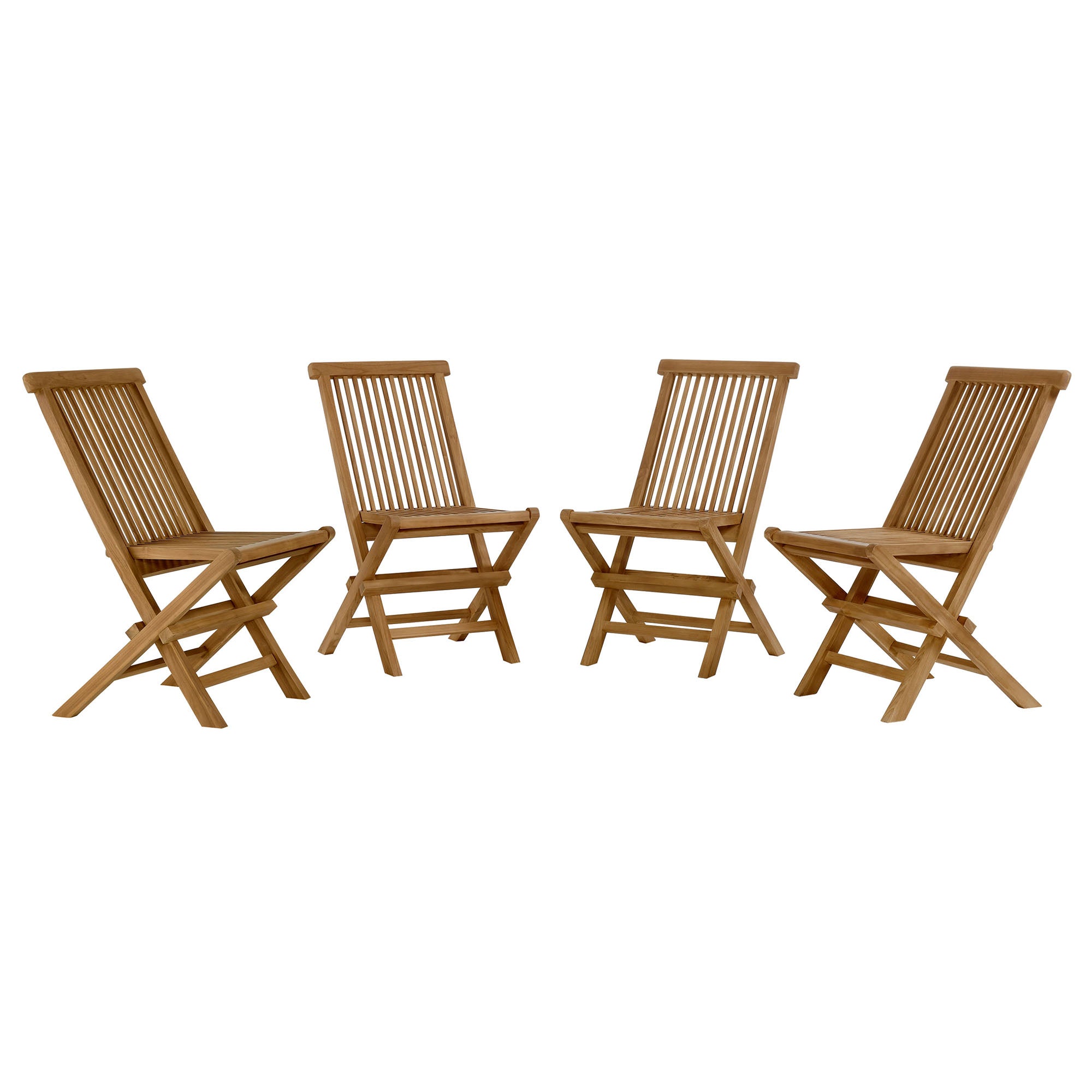 Vienna Outdoor Patio Teak Wood Folding Dining Chairs Set of 4 by Modway - Best Buy Furniture