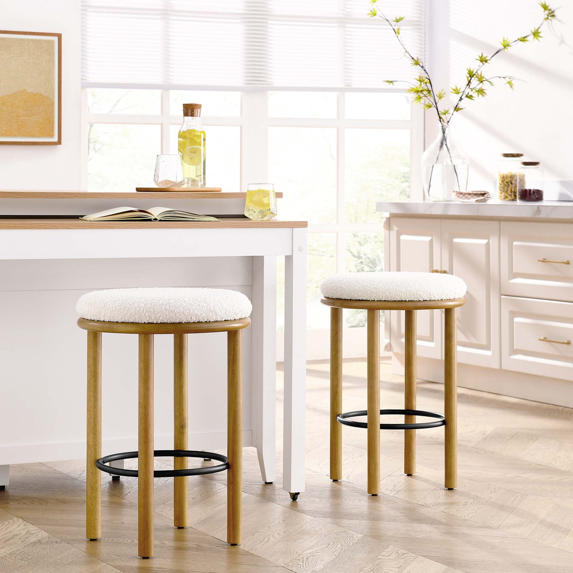 Fable Boucle Fabric Counter Stools Set of 2 by Modway - Best Buy Furniture
