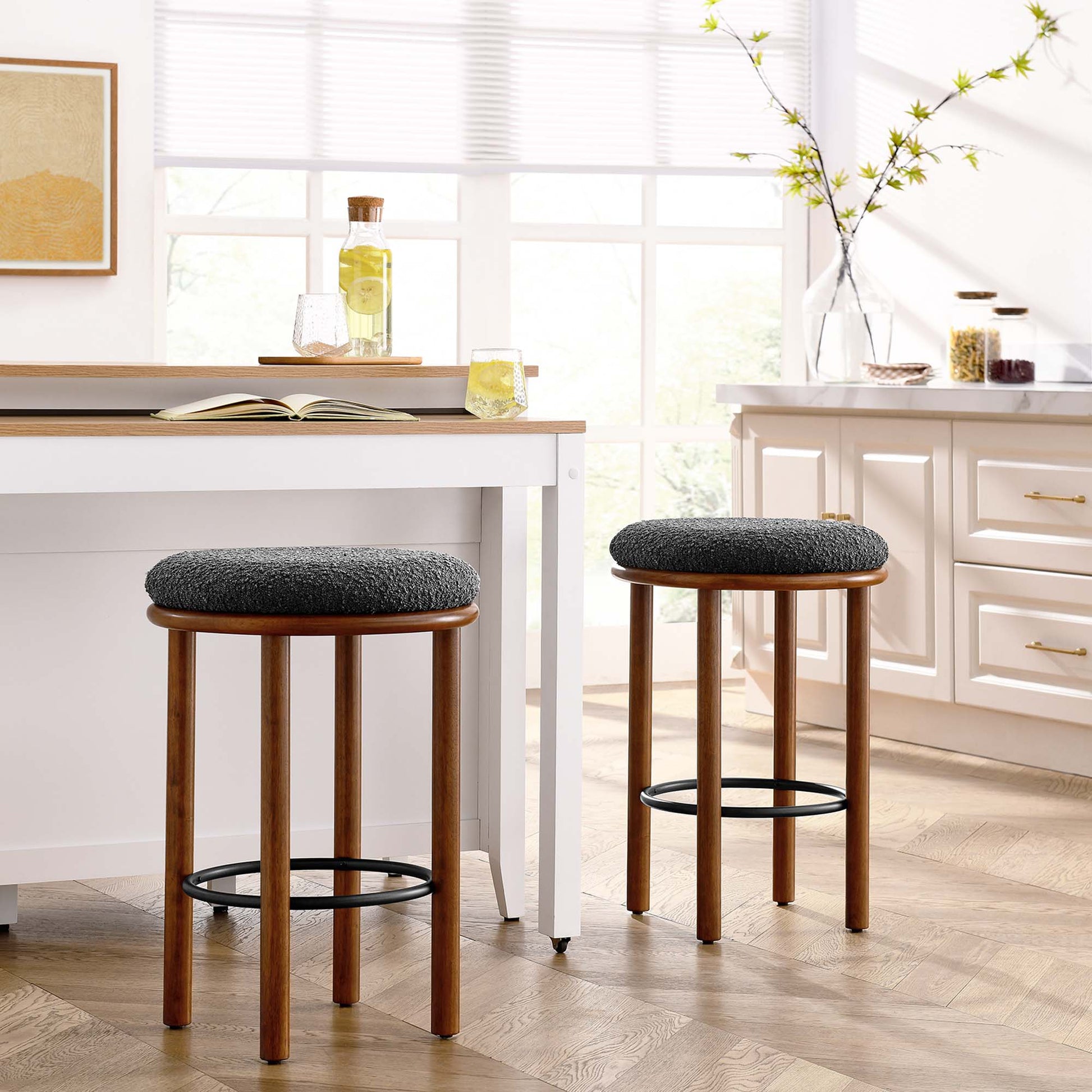 Fable Boucle Fabric Counter Stools Set of 2 by Modway - Best Buy Furniture