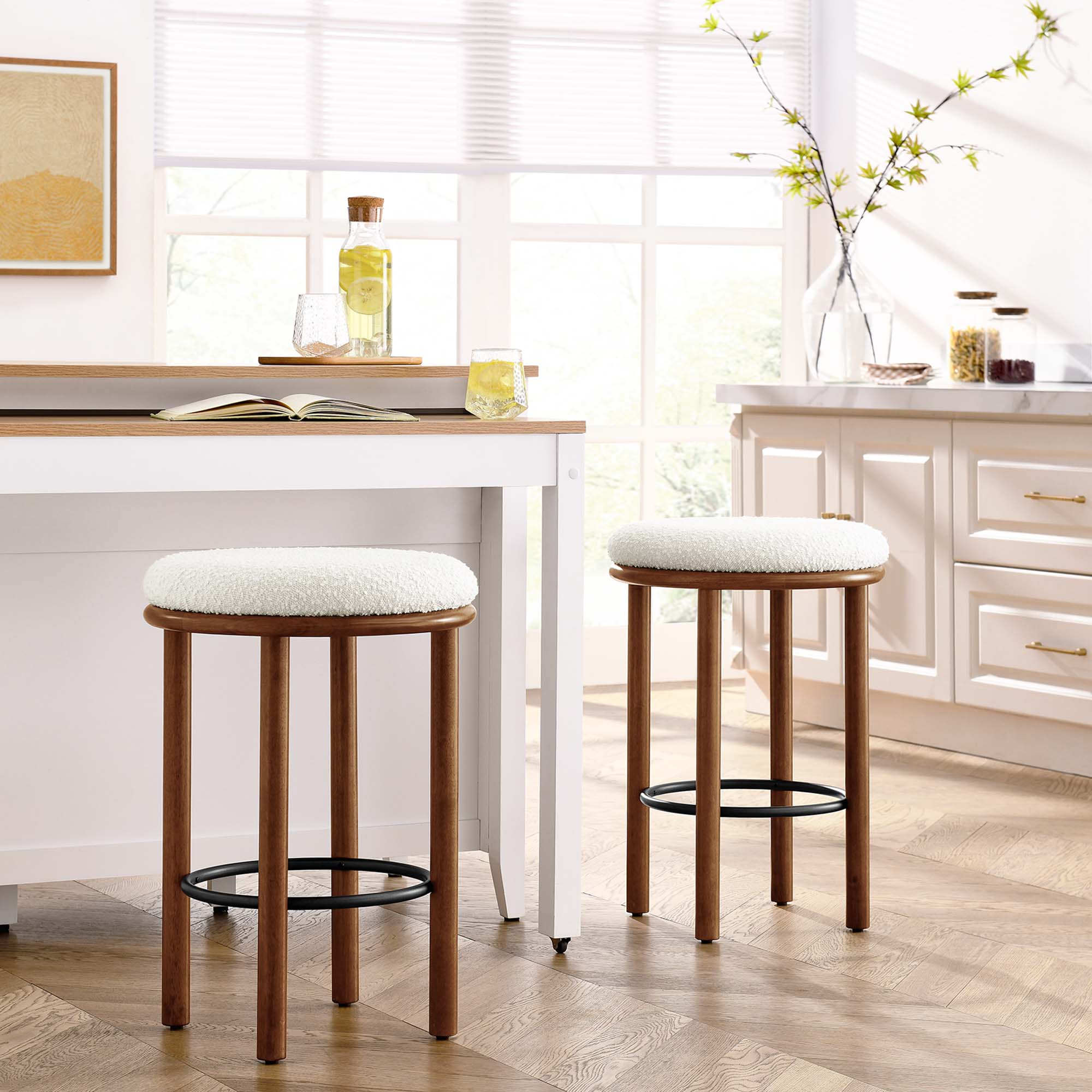 Fable Boucle Fabric Counter Stools Set of 2 by Modway - Best Buy Furniture