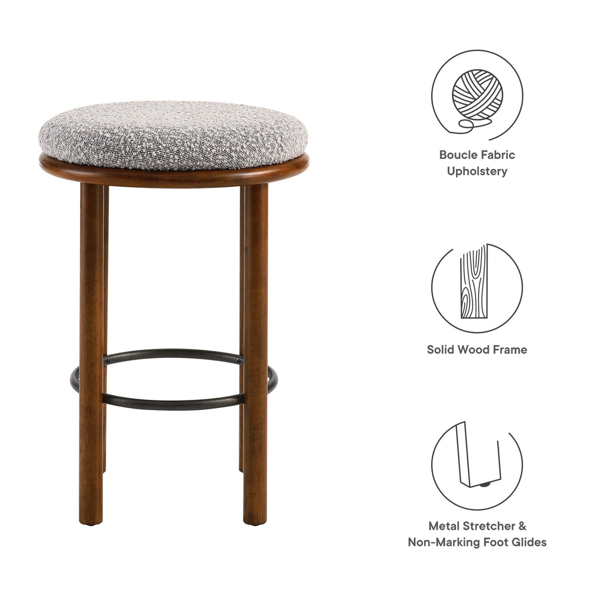 Fable Boucle Fabric Counter Stools Set of 2 by Modway - Best Buy Furniture