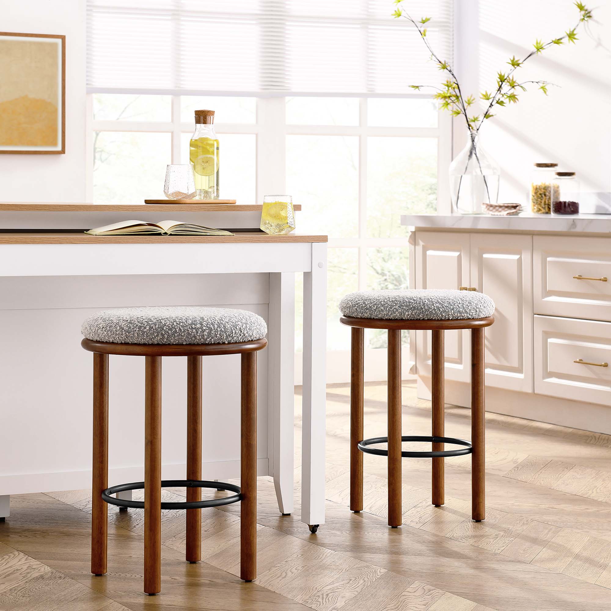 Fable Boucle Fabric Counter Stools Set of 2 by Modway - Best Buy Furniture