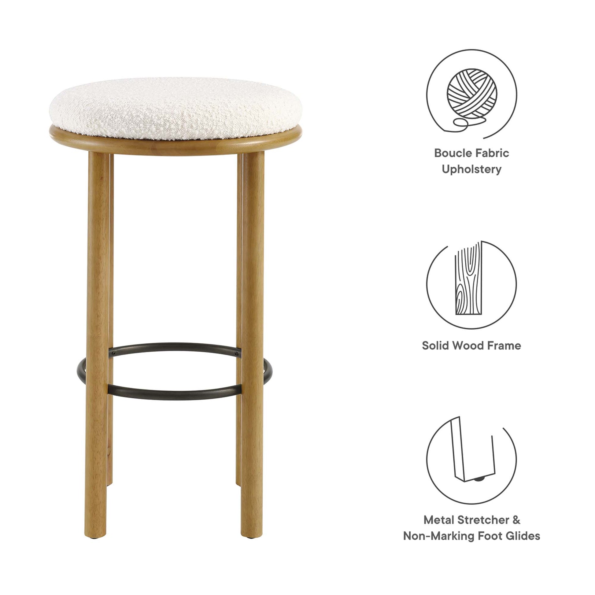 Fable Boucle Fabric Bar Stools Set of 2 by Modway - Best Buy Furniture