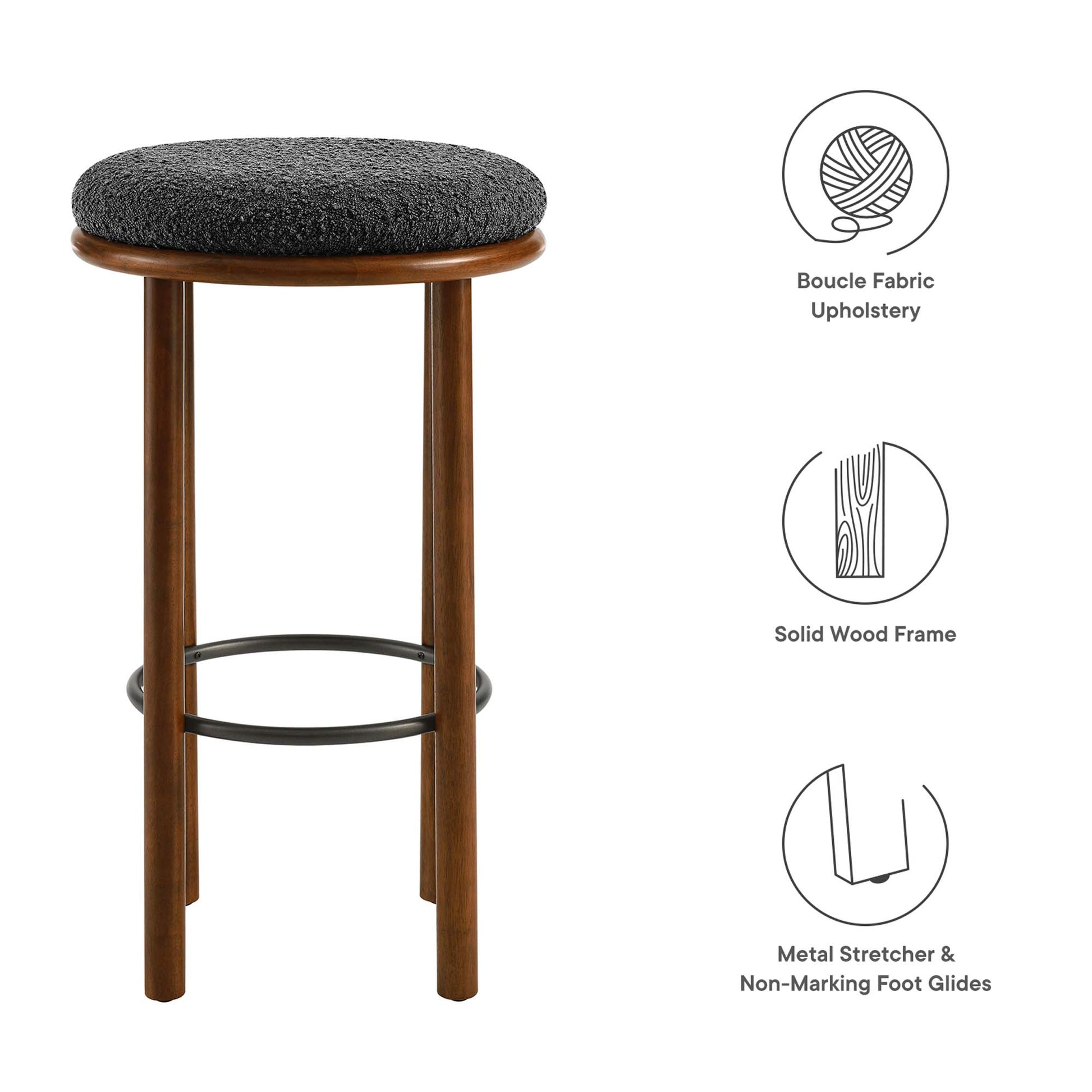 Fable Boucle Fabric Bar Stools Set of 2 by Modway - Best Buy Furniture