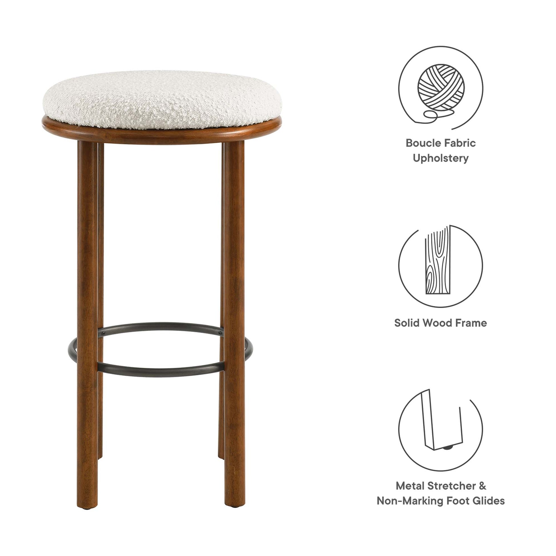 Fable Boucle Fabric Bar Stools Set of 2 by Modway - Best Buy Furniture