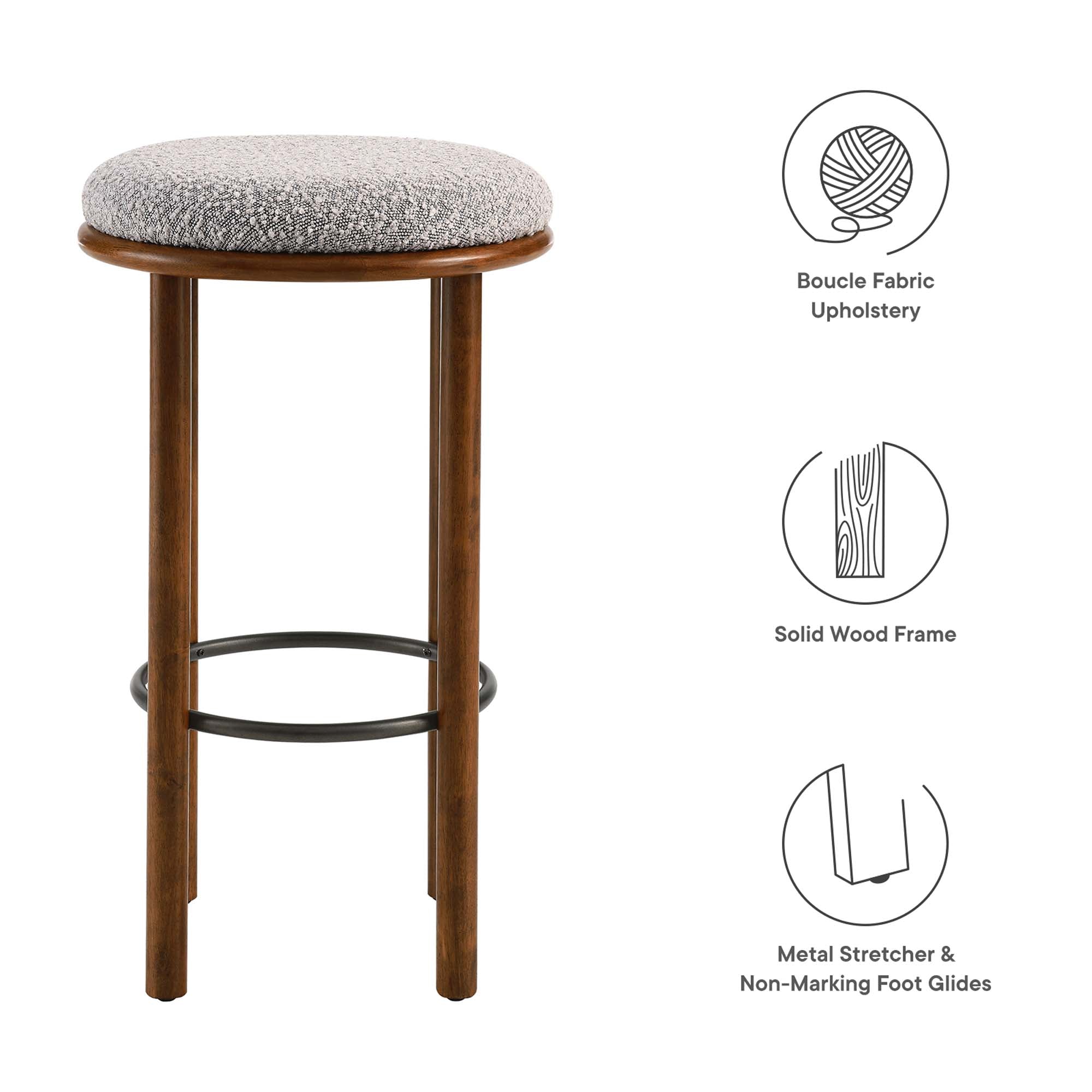 Fable Boucle Fabric Bar Stools Set of 2 by Modway - Best Buy Furniture
