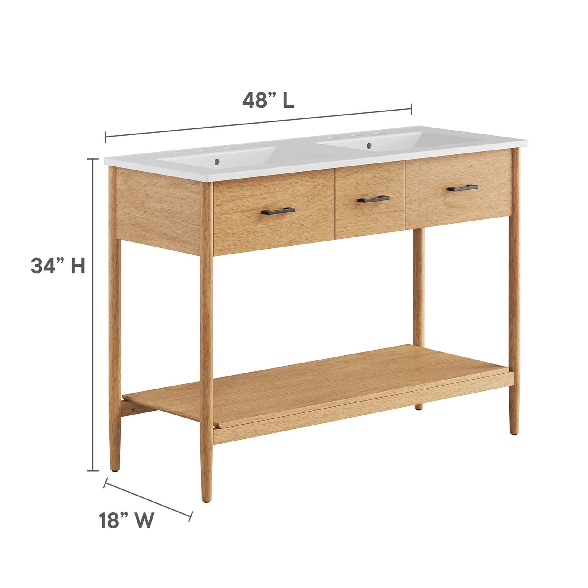 Zaire 48" Double Sink Bathroom Vanity by Modway - Best Buy Furniture