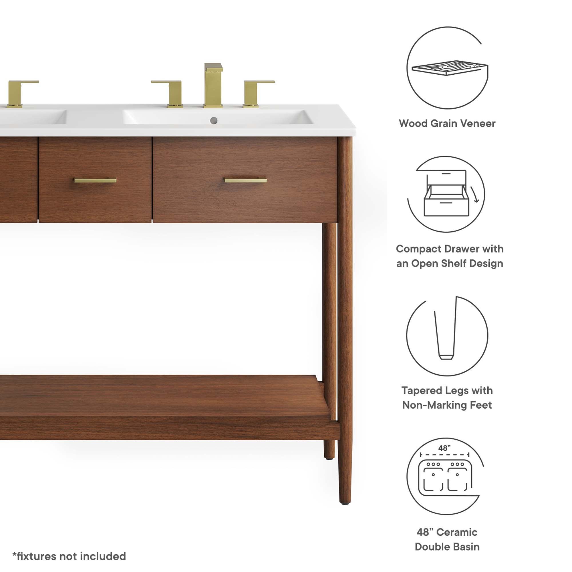 Zaire 48" Double Sink Bathroom Vanity by Modway - Best Buy Furniture