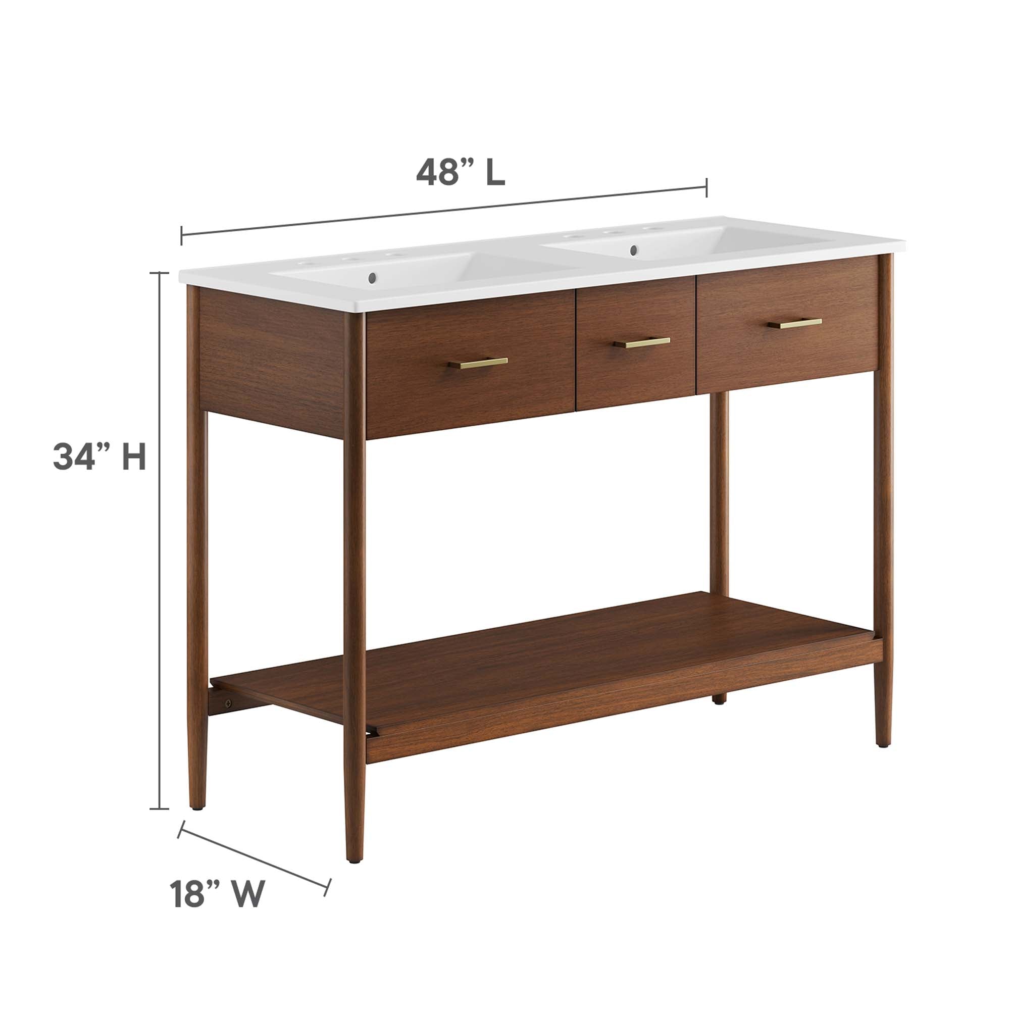 Zaire 48" Double Sink Bathroom Vanity by Modway - Best Buy Furniture