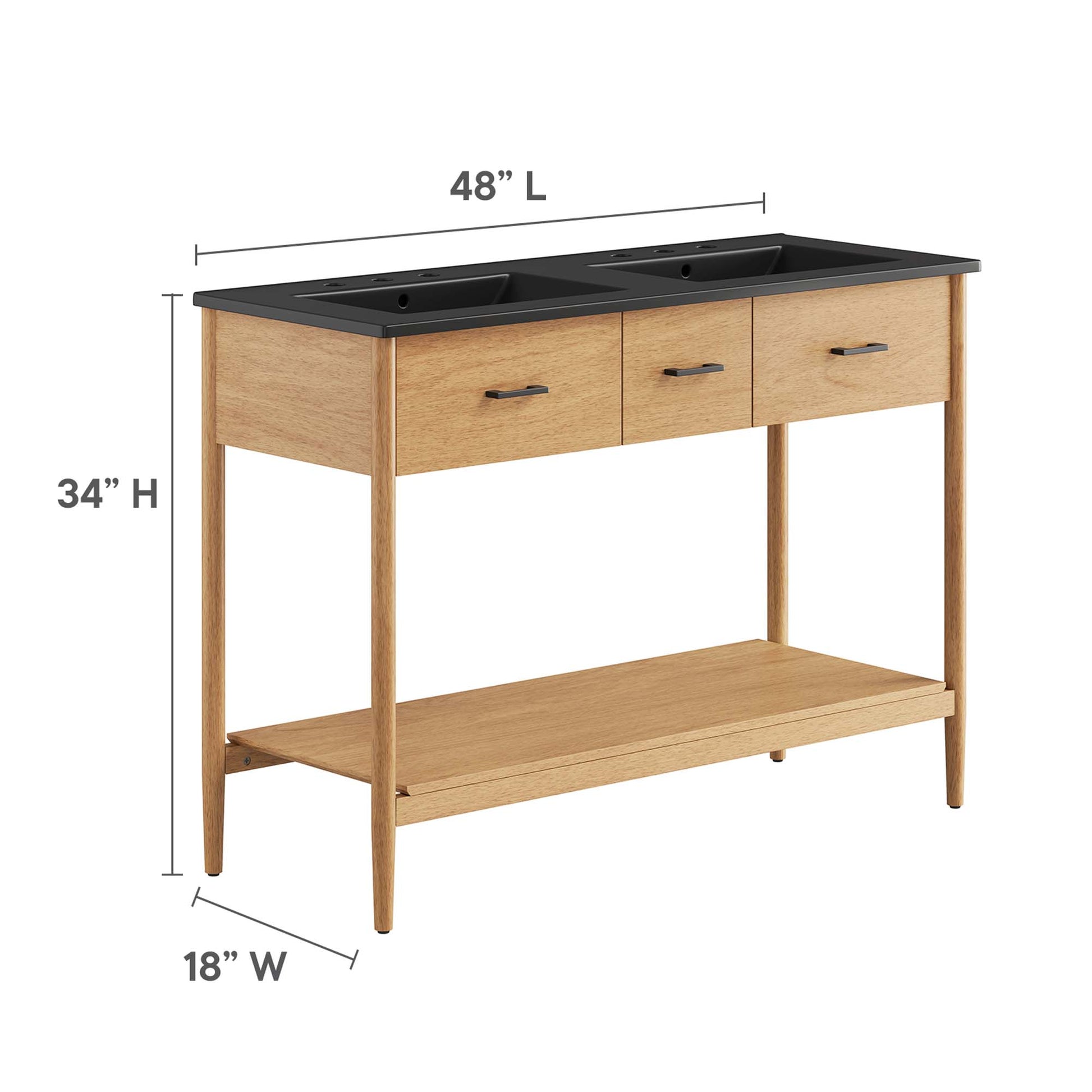 Zaire 48" Double Sink Bathroom Vanity by Modway - Best Buy Furniture