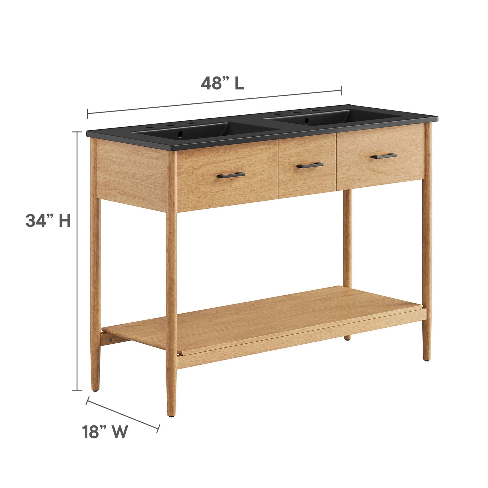 Zaire 48" Double Sink Bathroom Vanity by Modway - Best Buy Furniture