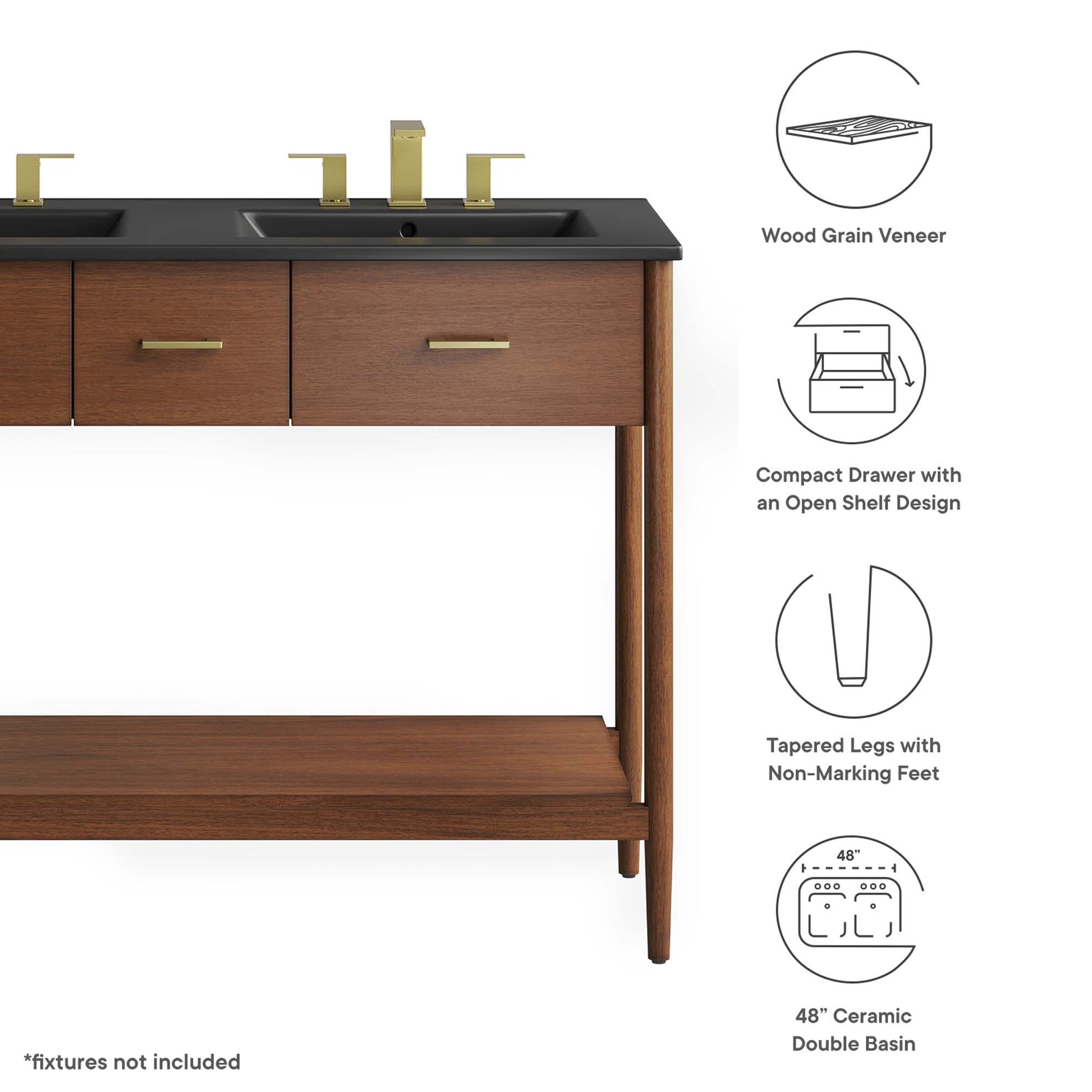 Zaire 48" Double Sink Bathroom Vanity by Modway - Best Buy Furniture