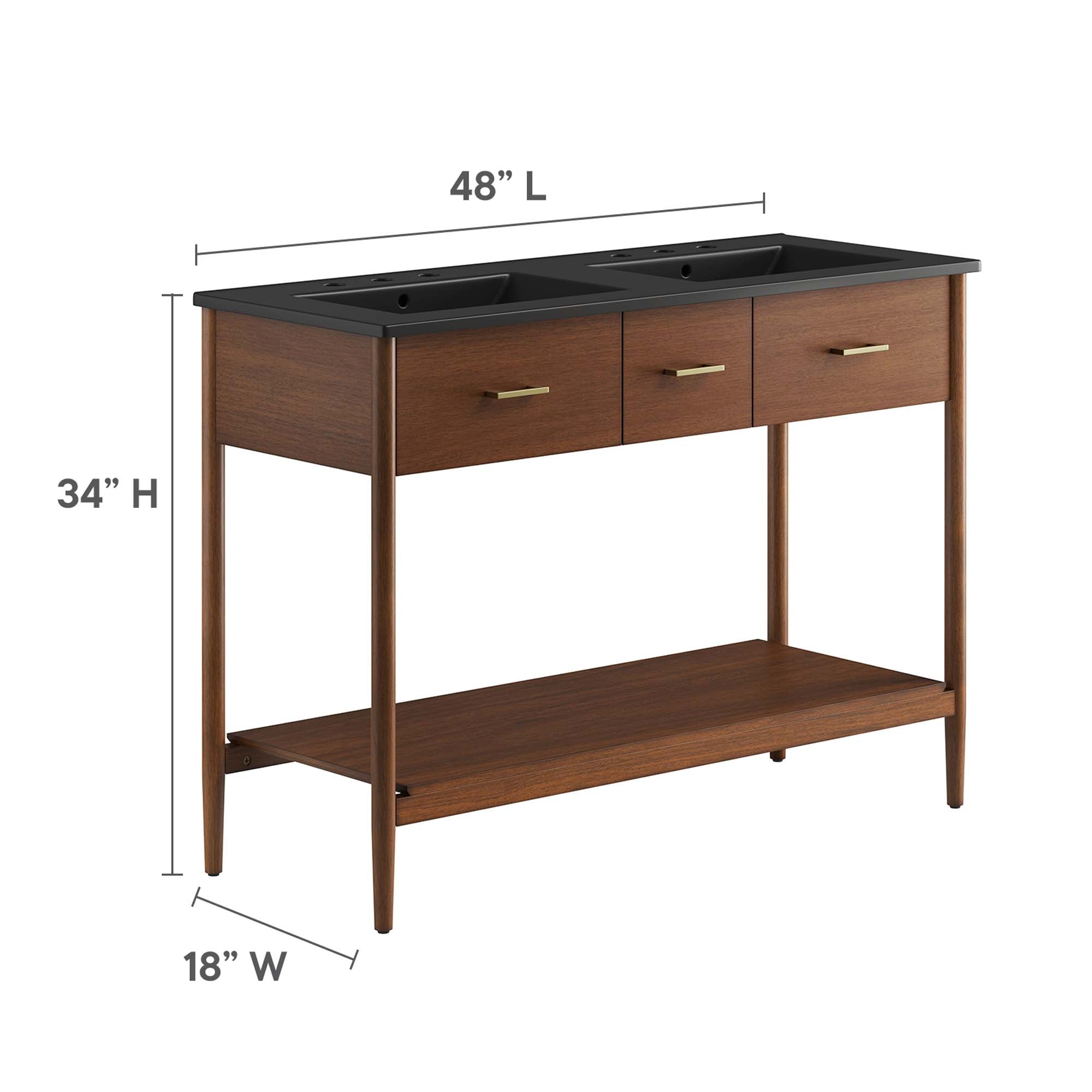 Zaire 48" Double Sink Bathroom Vanity by Modway - Best Buy Furniture