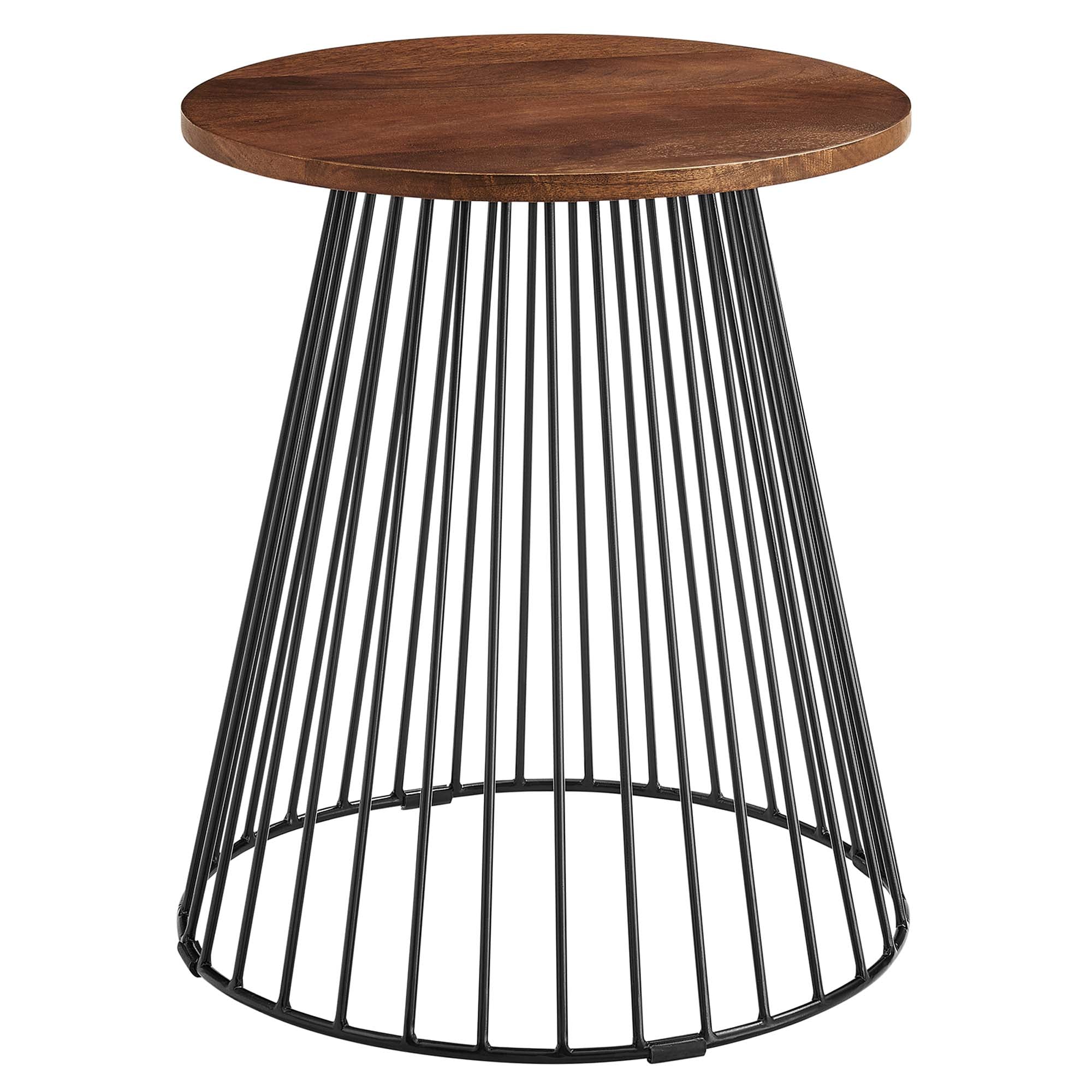 Valeo Round Wood and Metal Side Table by Modway - Best Buy Furniture