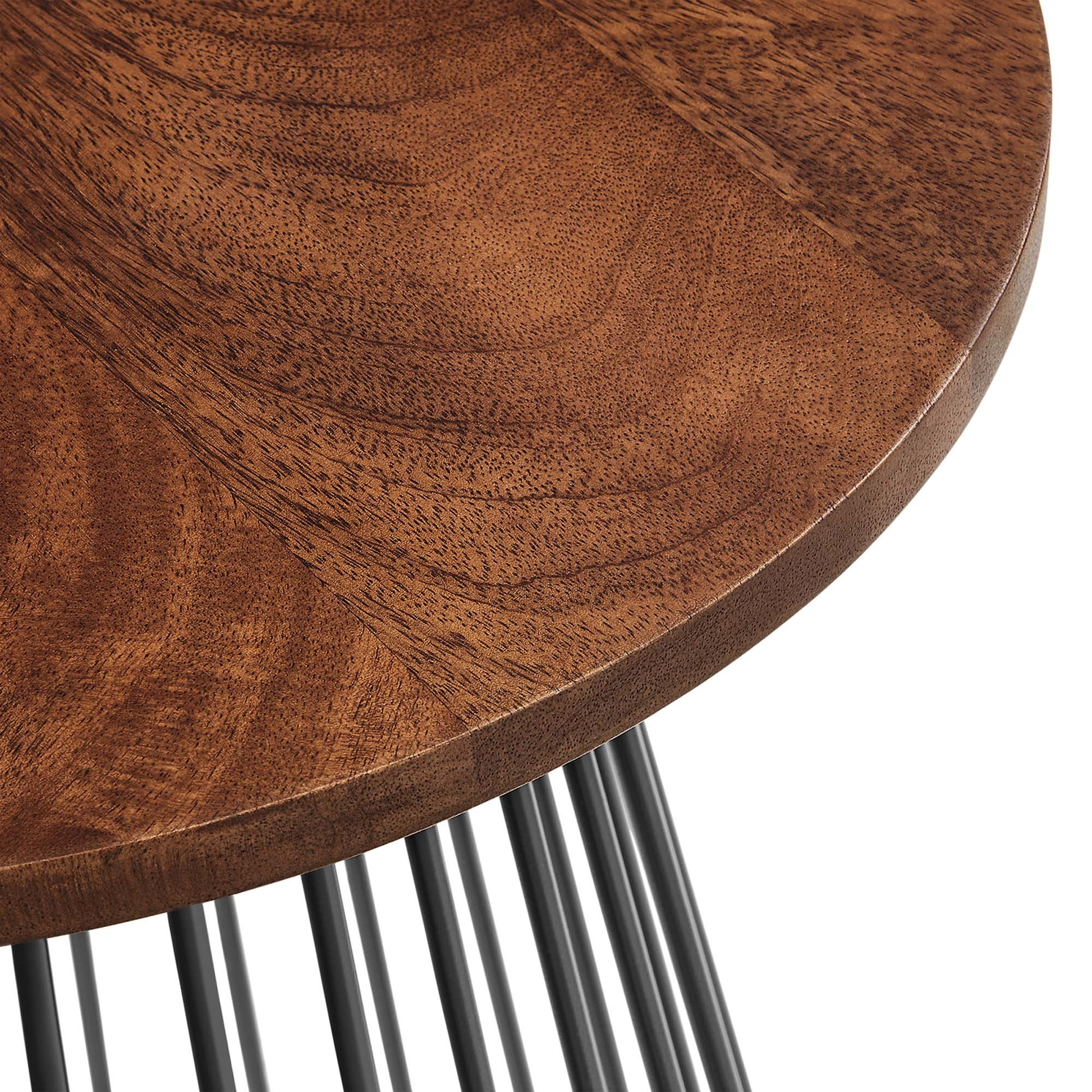 Valeo Round Wood and Metal Side Table by Modway - Best Buy Furniture