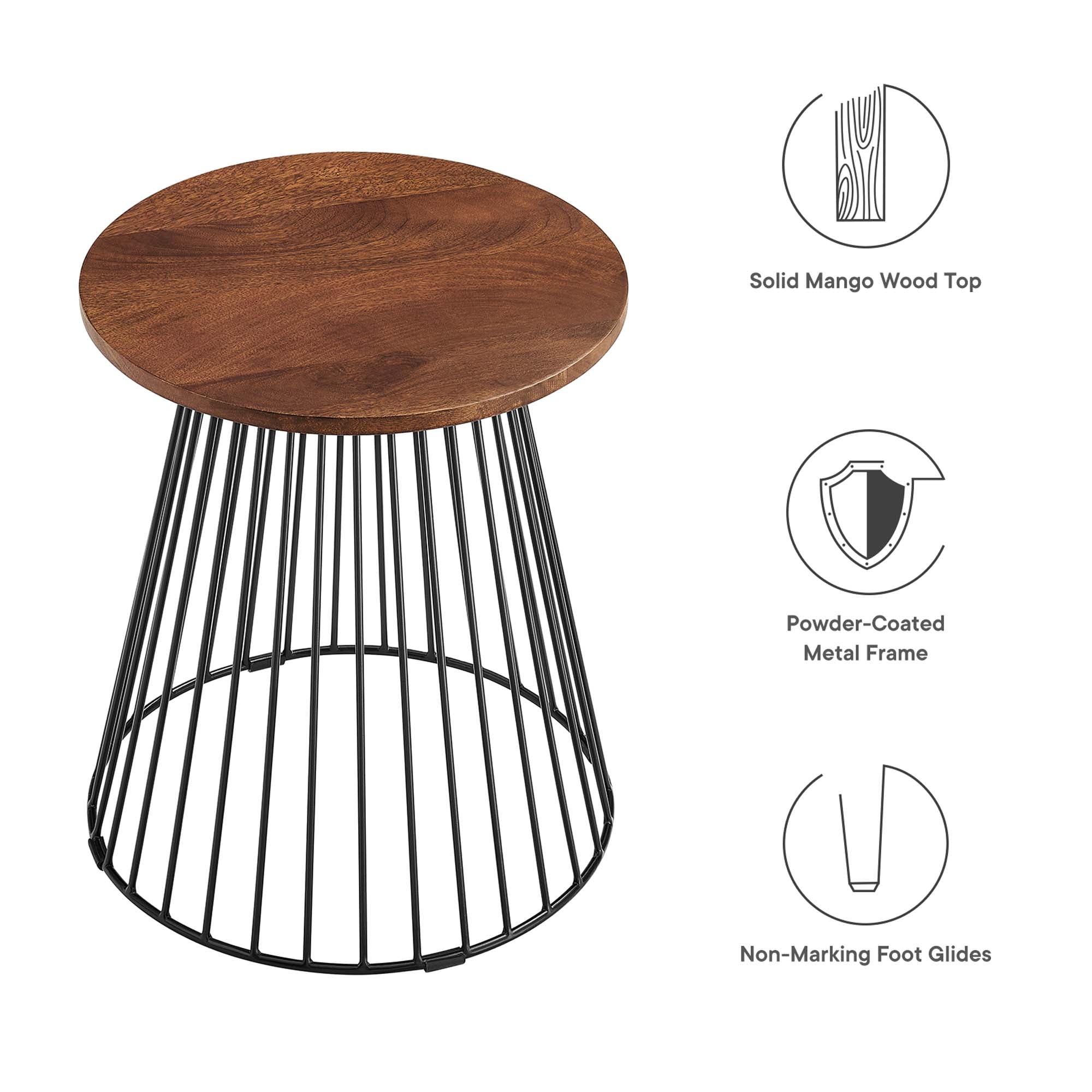Valeo Round Wood and Metal Side Table by Modway - Best Buy Furniture