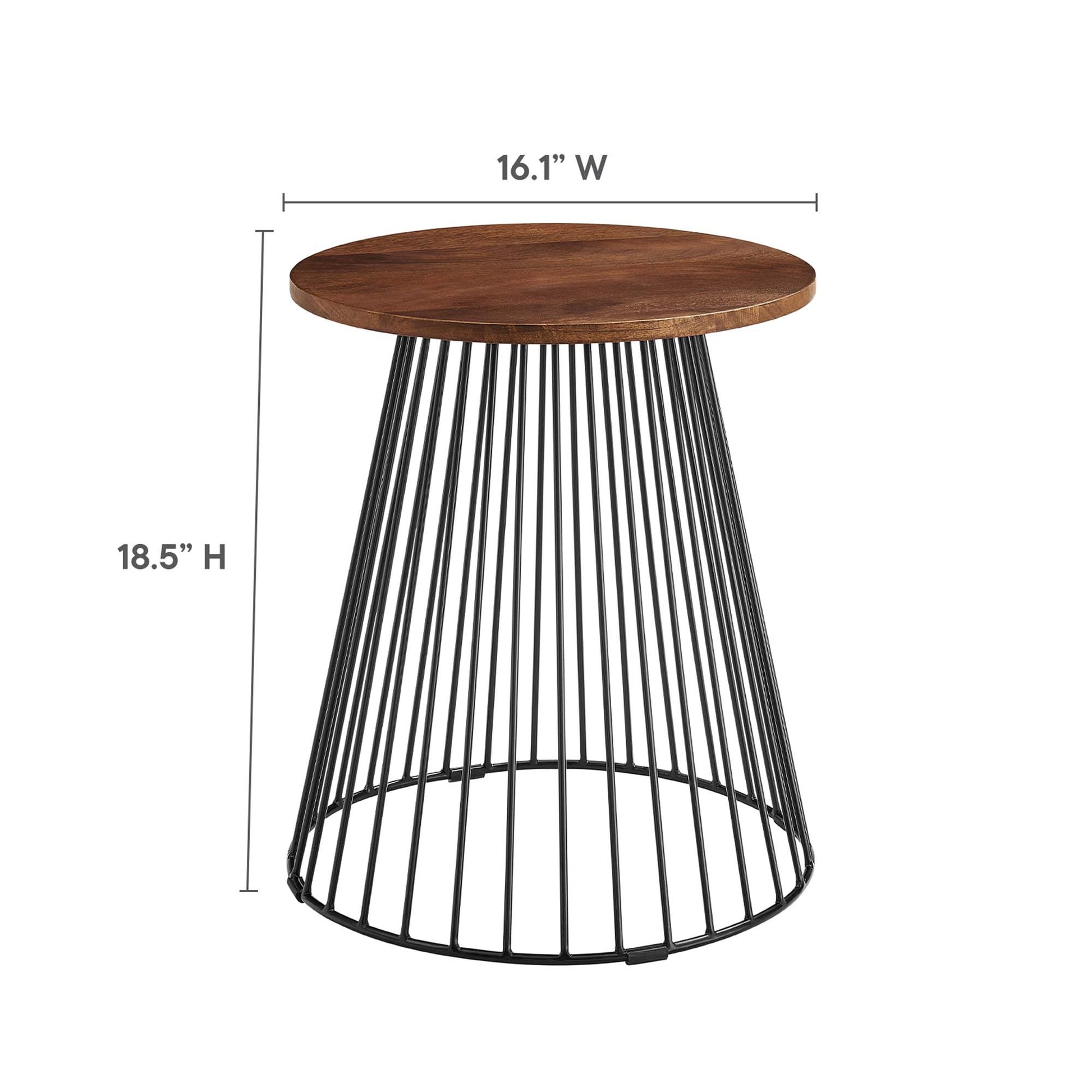 Valeo Round Wood and Metal Side Table by Modway - Best Buy Furniture
