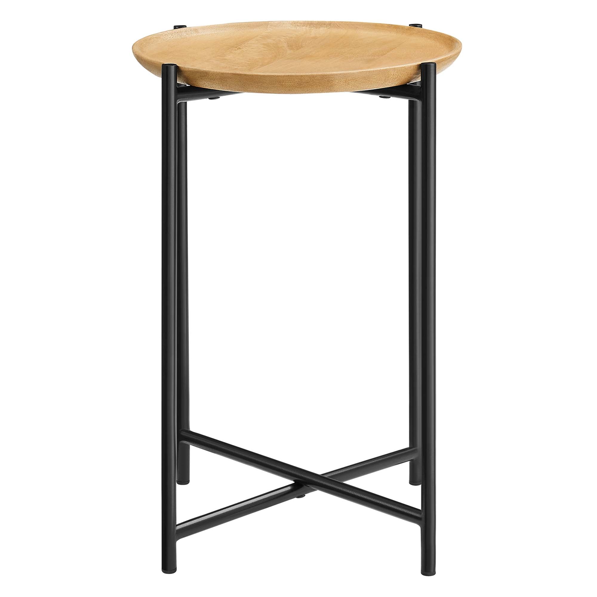 Xilo Round Wood and Metal Side Table by Modway - Best Buy Furniture