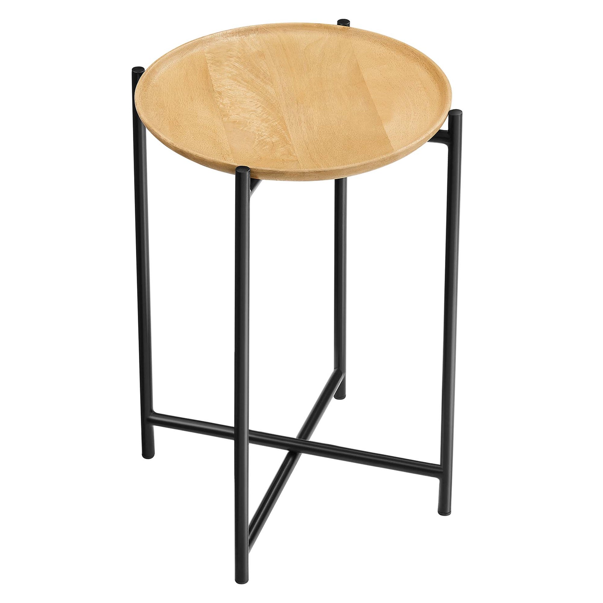 Xilo Round Wood and Metal Side Table by Modway - Best Buy Furniture